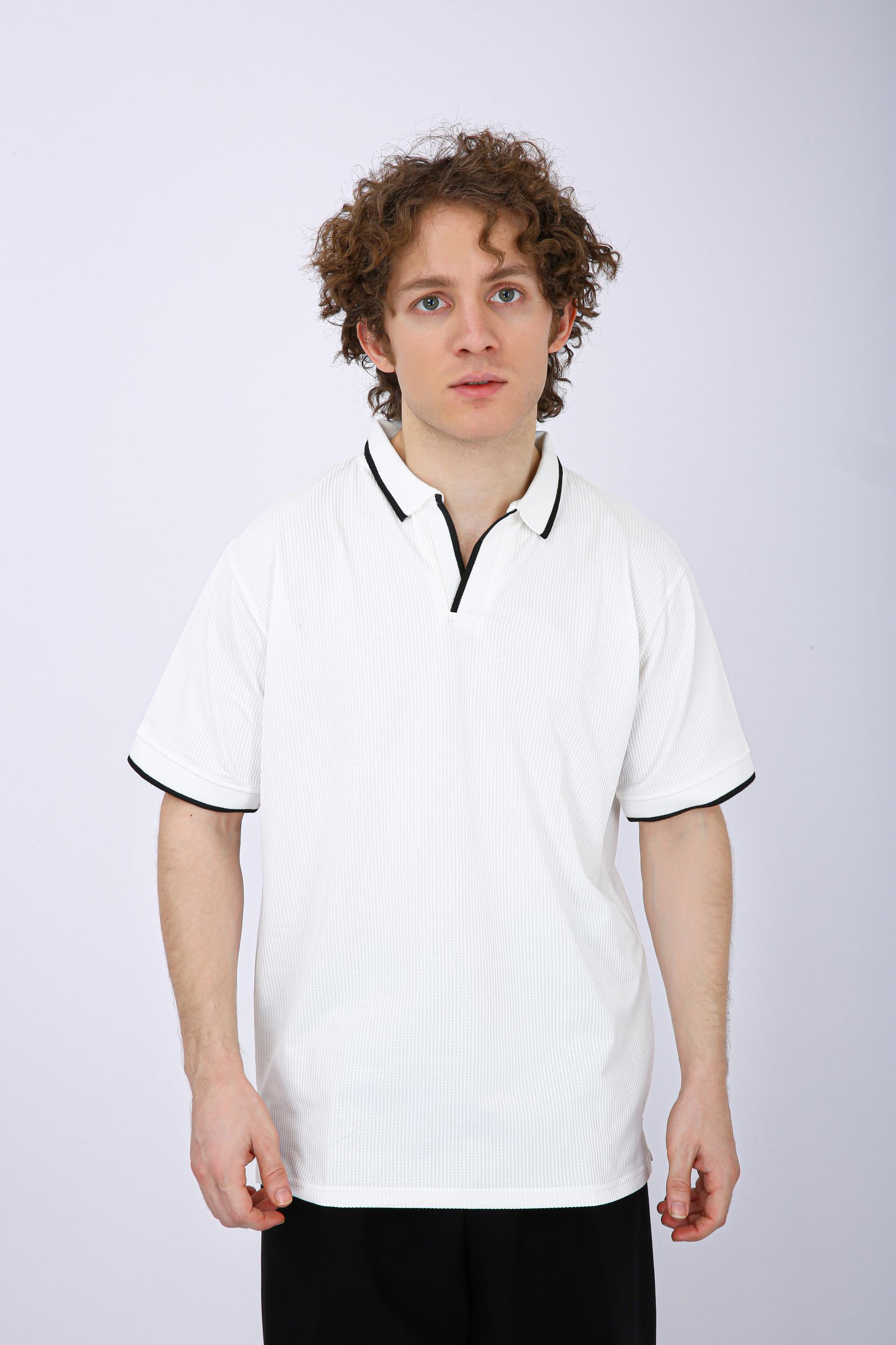 Men's Premium Tipped Polo T-Shirt - White
