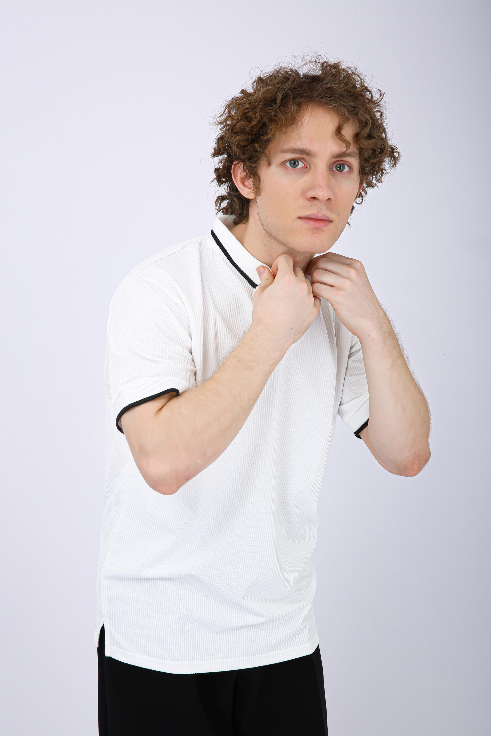 Men's Premium Tipped Polo T-Shirt - White