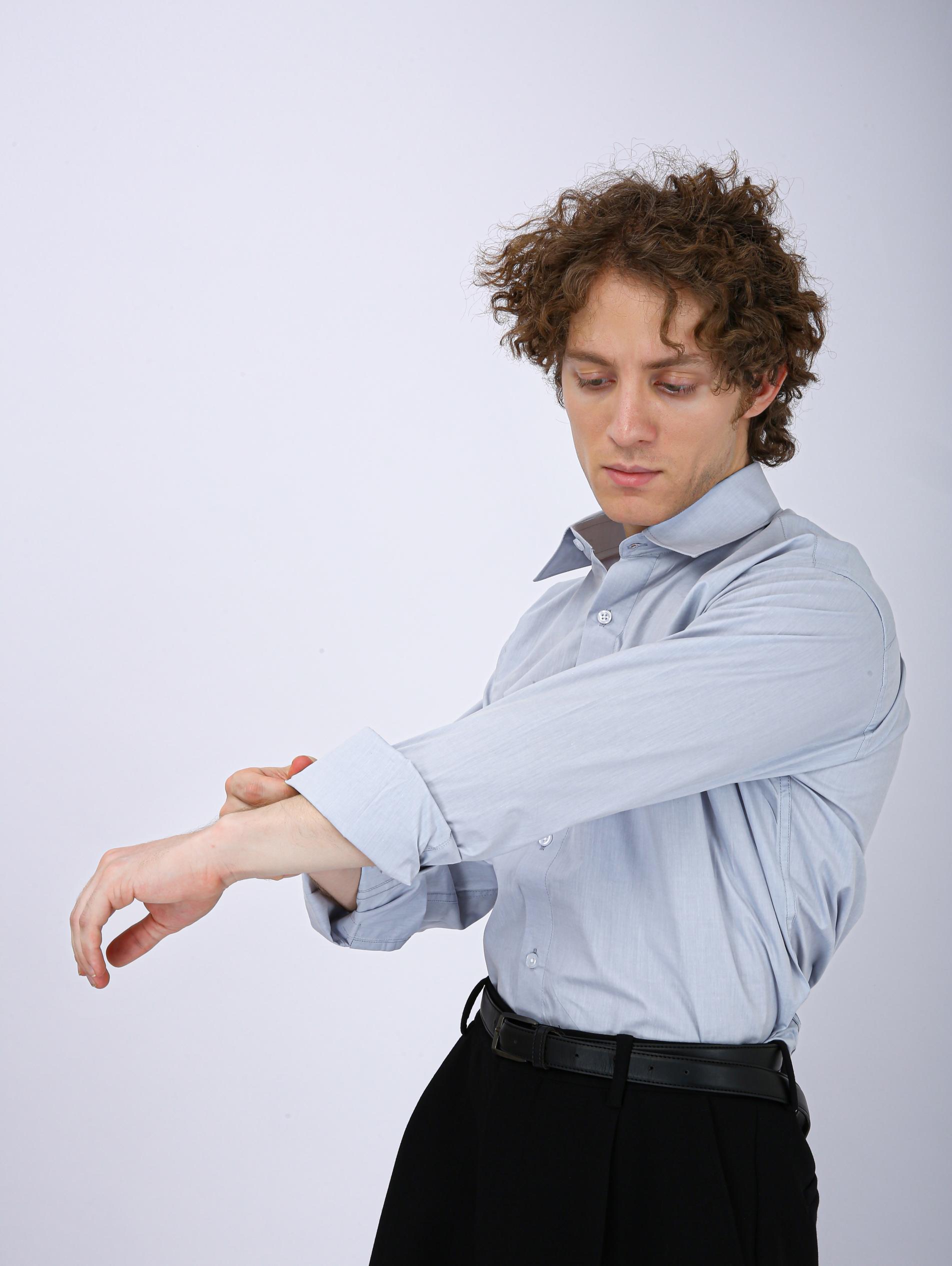 Premium Micro Check Formal Shirt -Ash Gray /Dove Gray