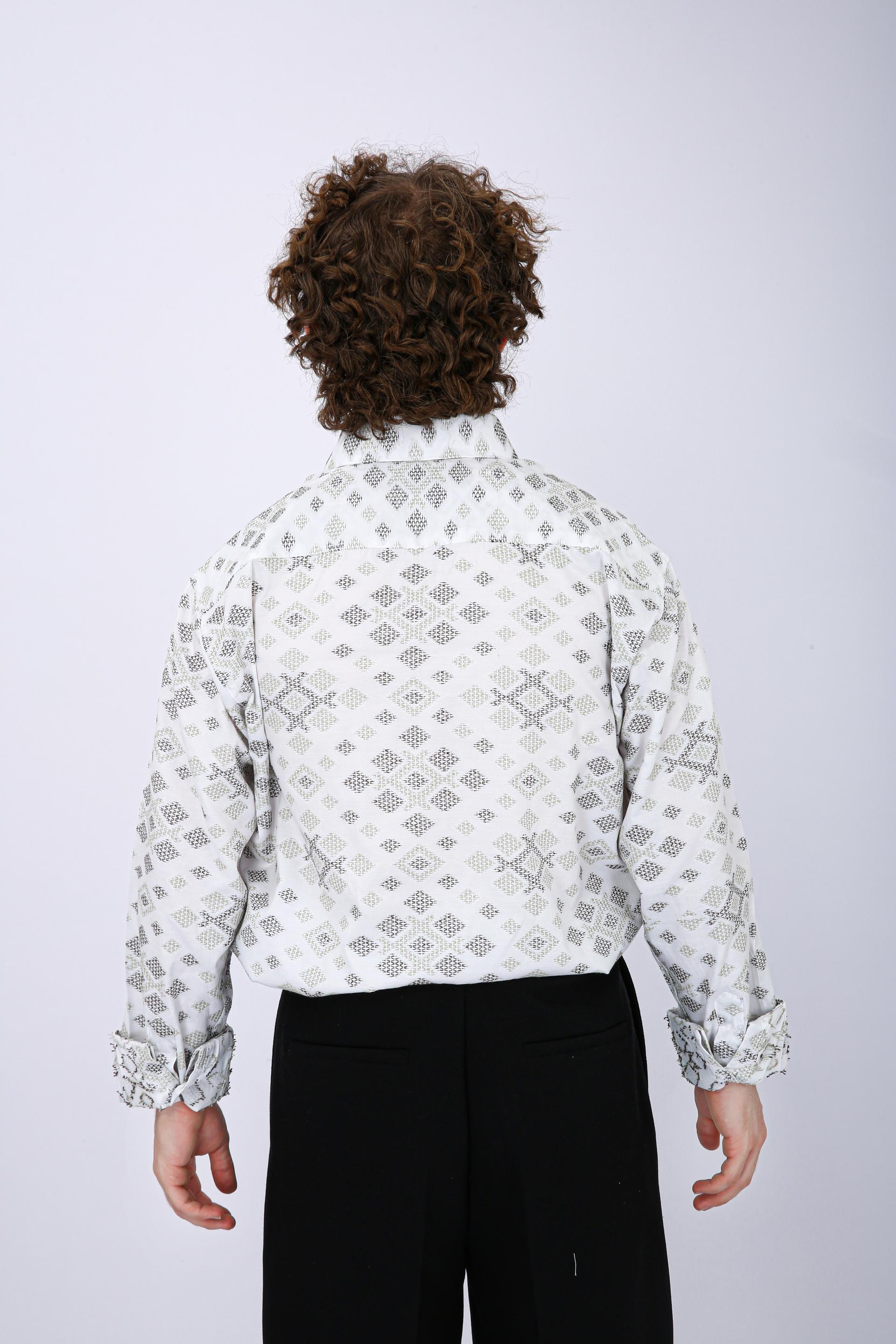 Premium Geometric Printed Casual Shirt - Geomatric Trible Print