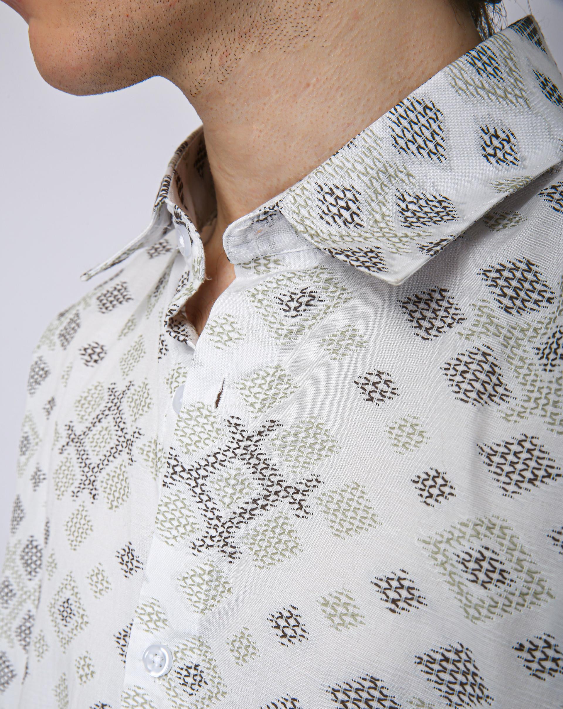 Premium Geometric Printed Casual Shirt - Geomatric Trible Print
