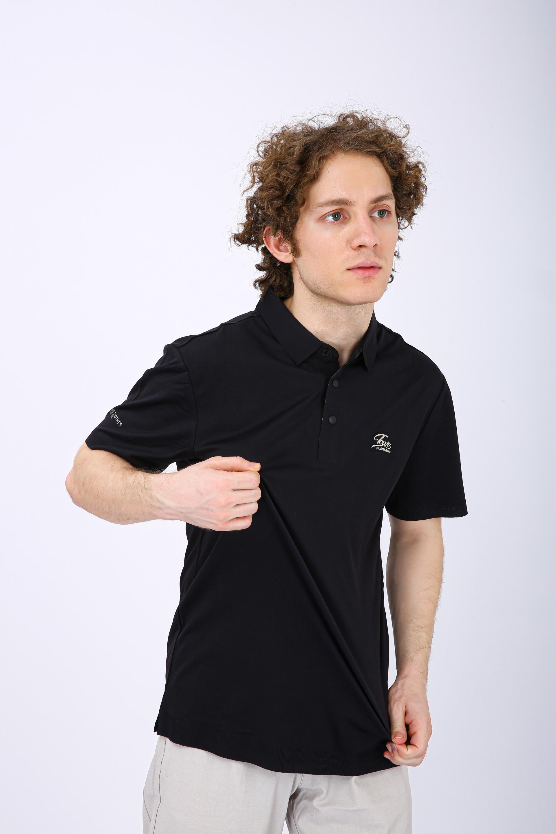 Men's Premium Solid Polo T-Shirt - Black
