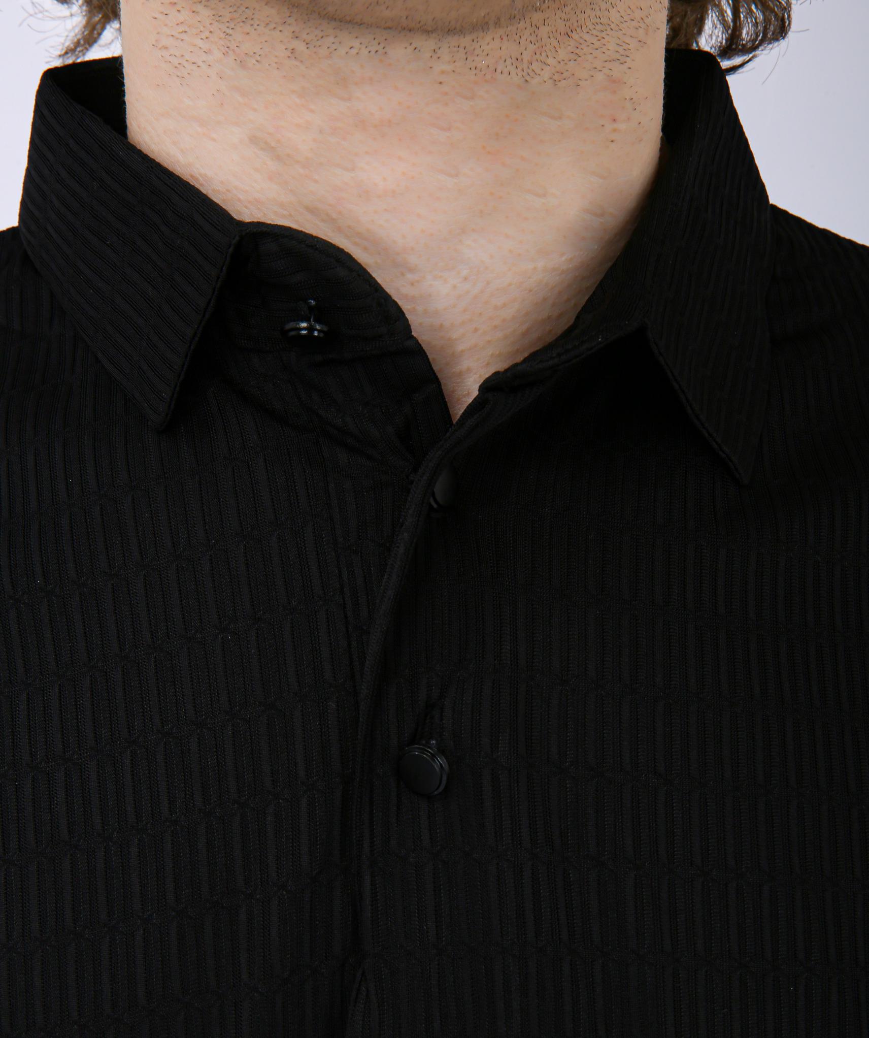 Men's Premium Textured Polo T-Shirt - Black