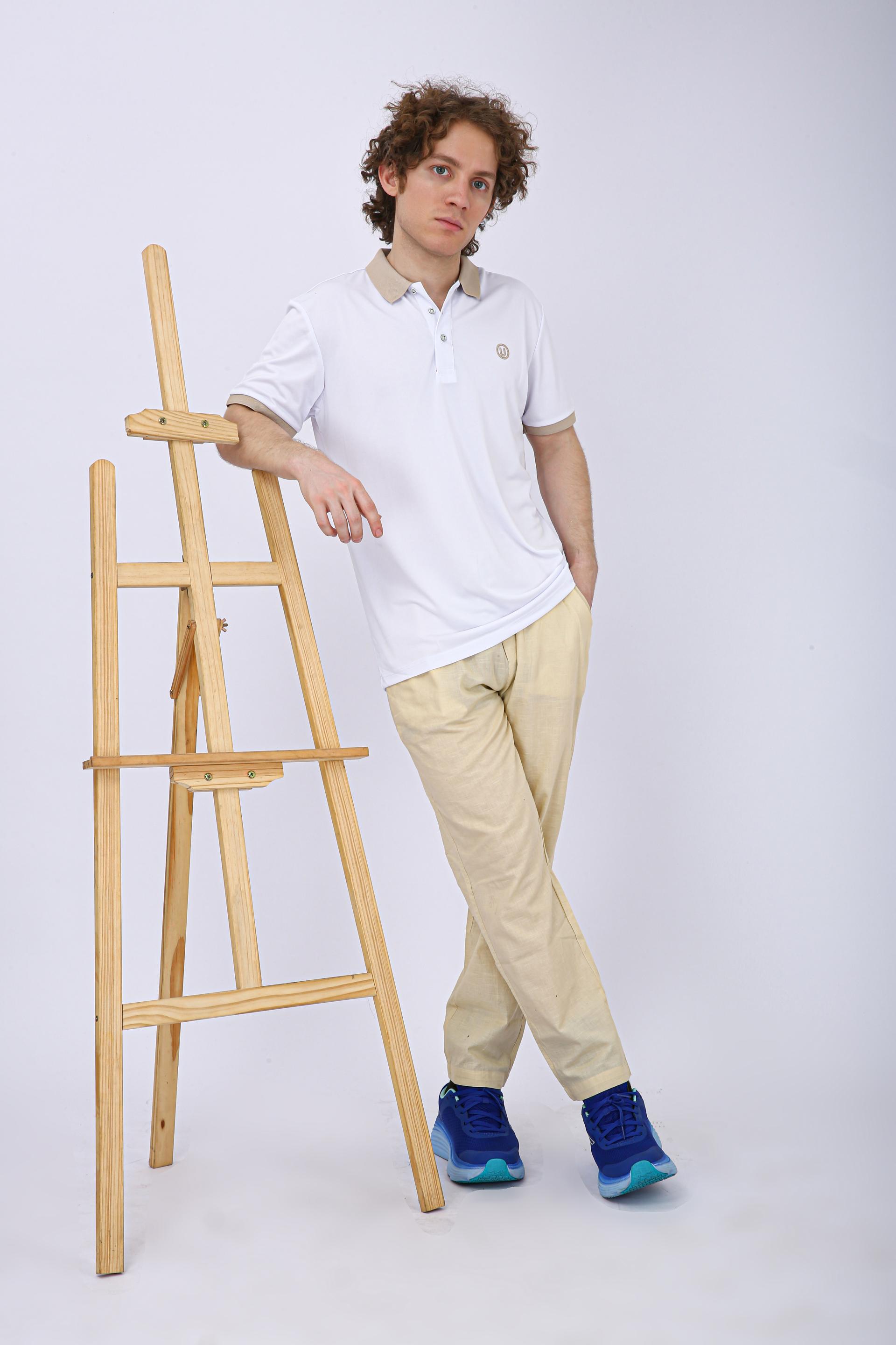 Men's Premium Contrast Collar Polo T-Shirt - White