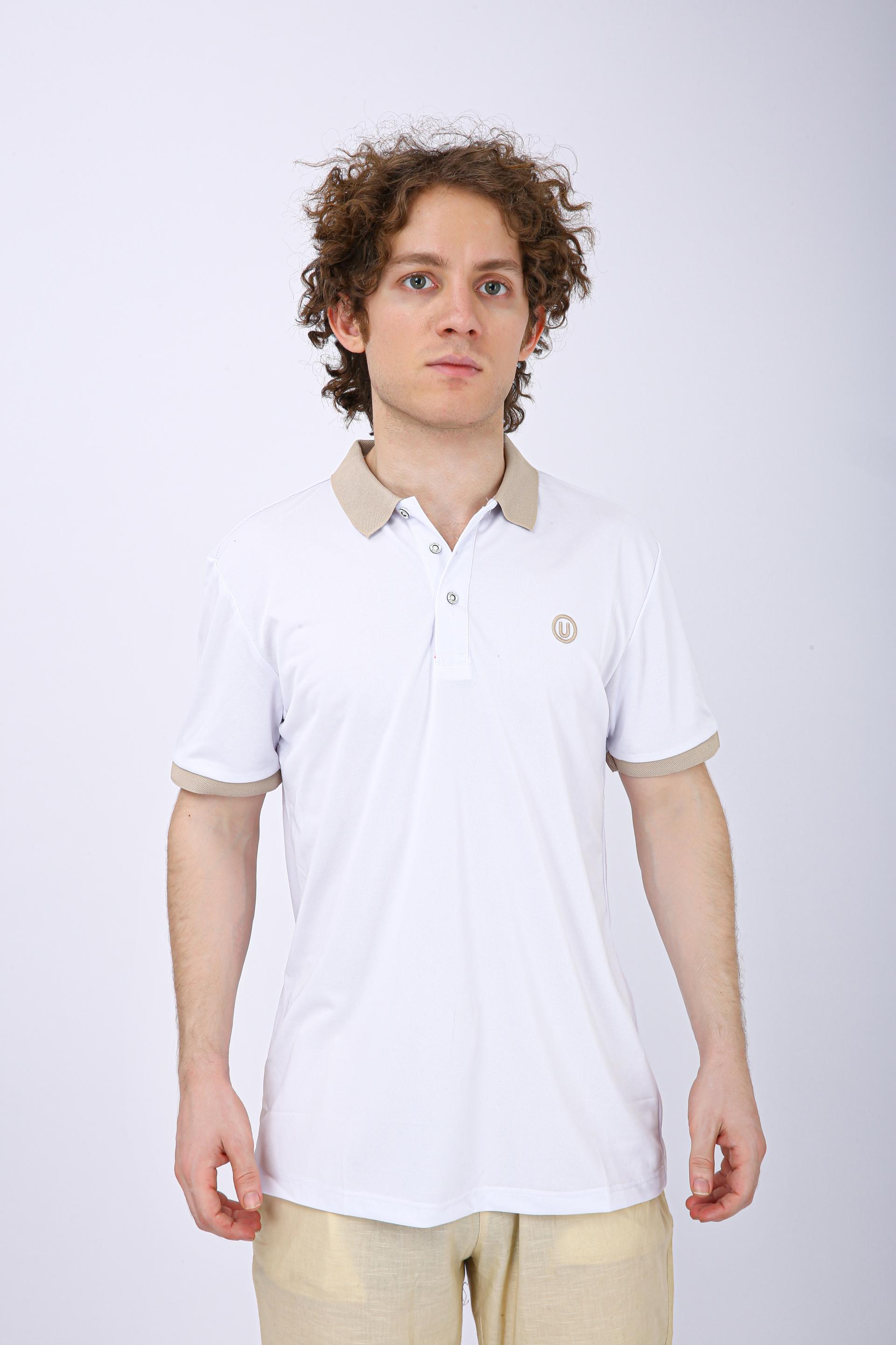 Men's Premium Contrast Collar Polo T-Shirt - White