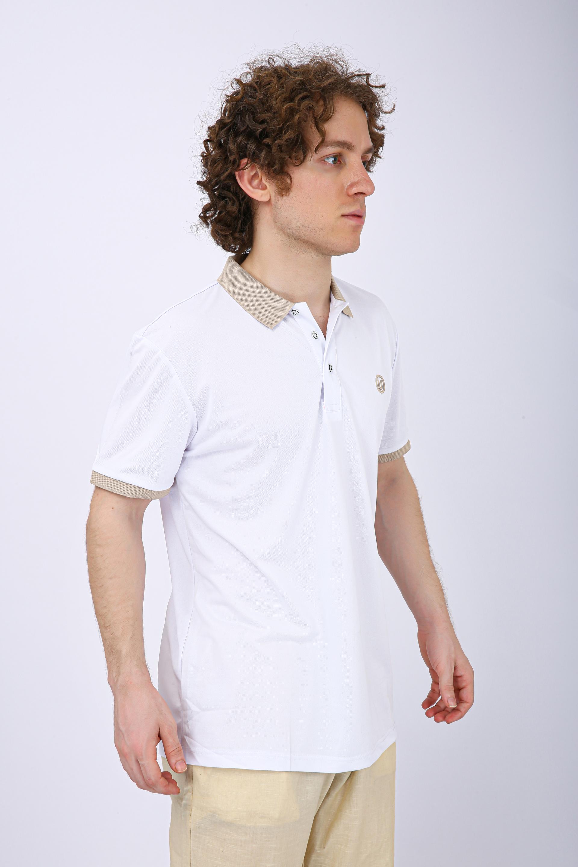 Men's Premium Contrast Collar Polo T-Shirt - White