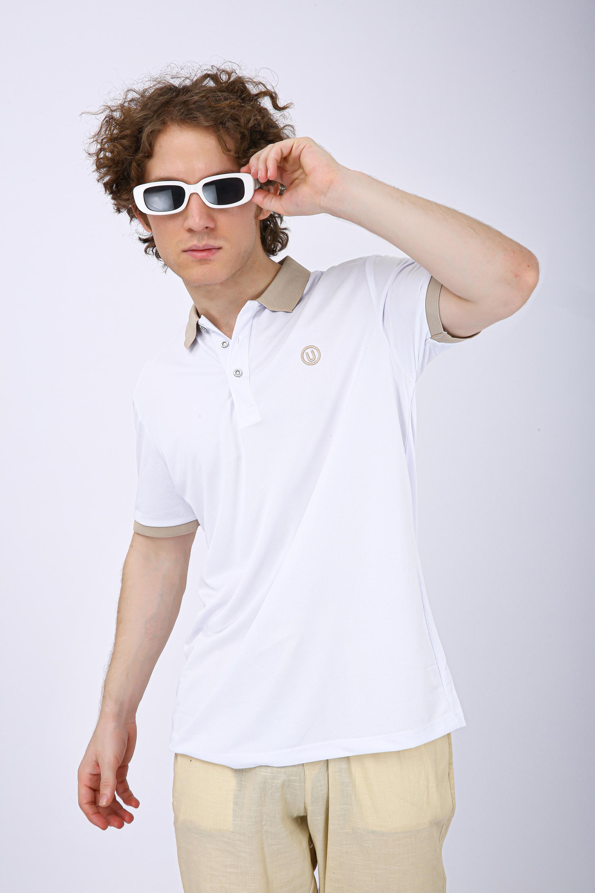 Men's Premium Contrast Collar Polo T-Shirt - White