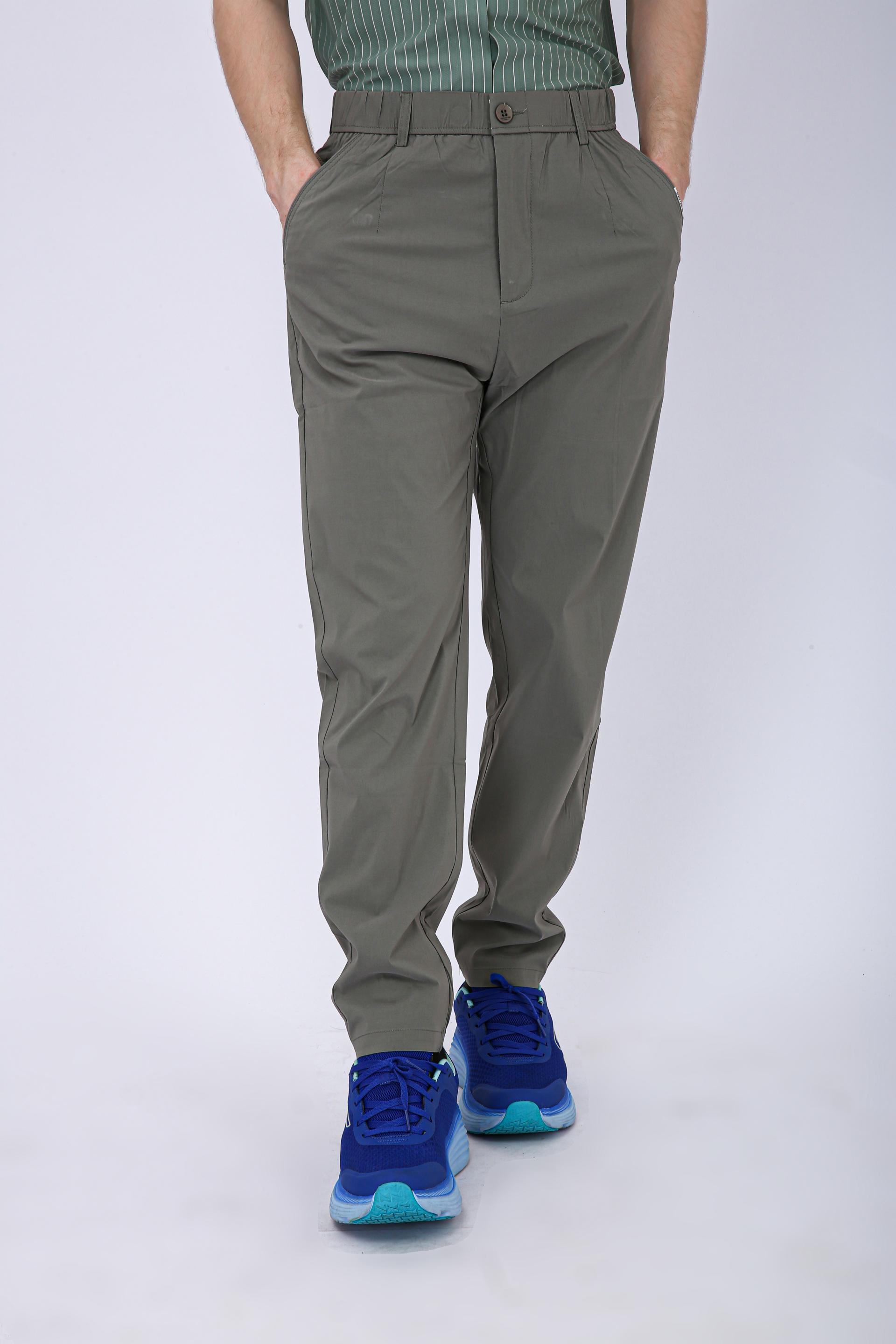 Men's Premium Drawstring Casual Trousers - Olive Green