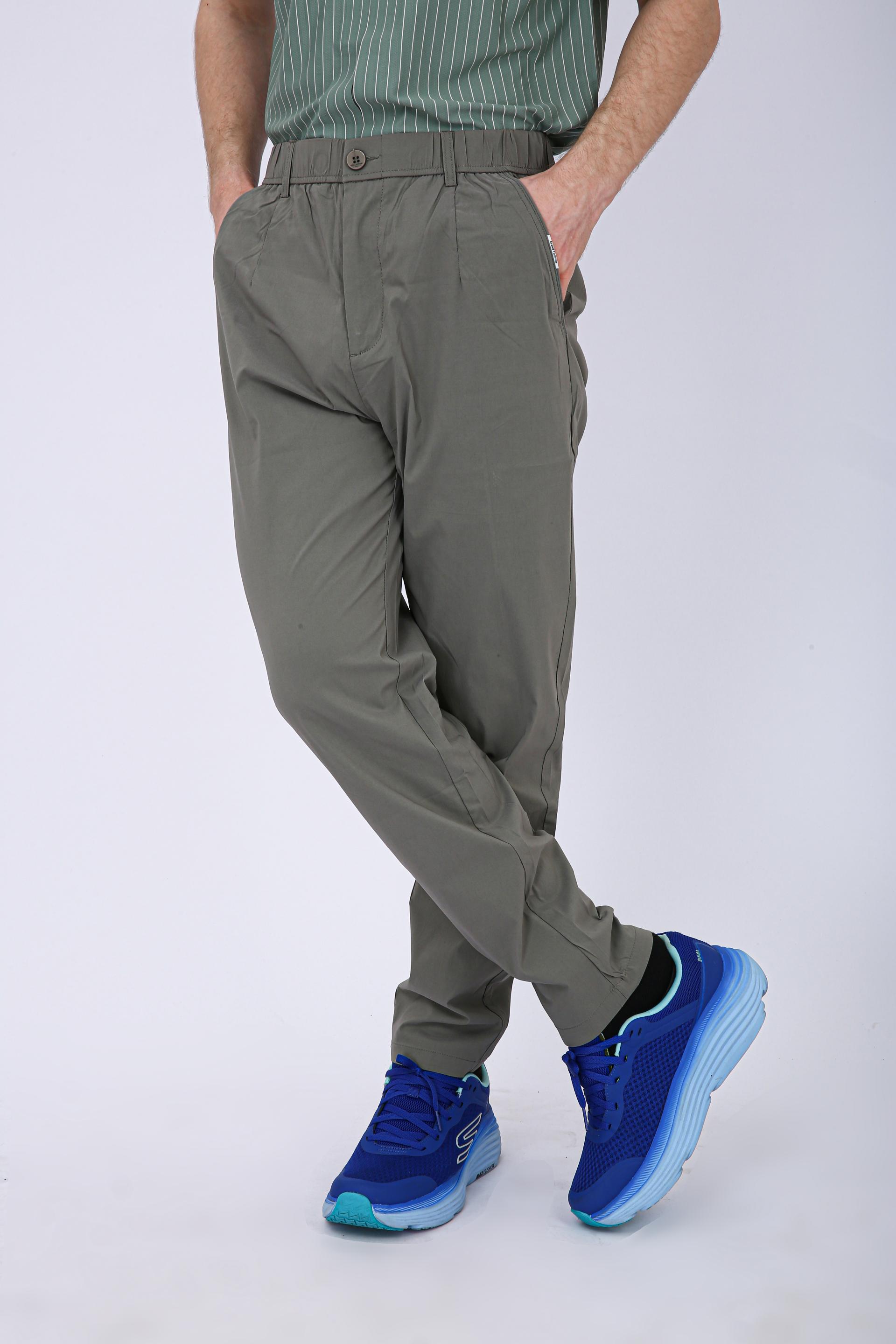 Men's Premium Drawstring Casual Trousers - Olive Green