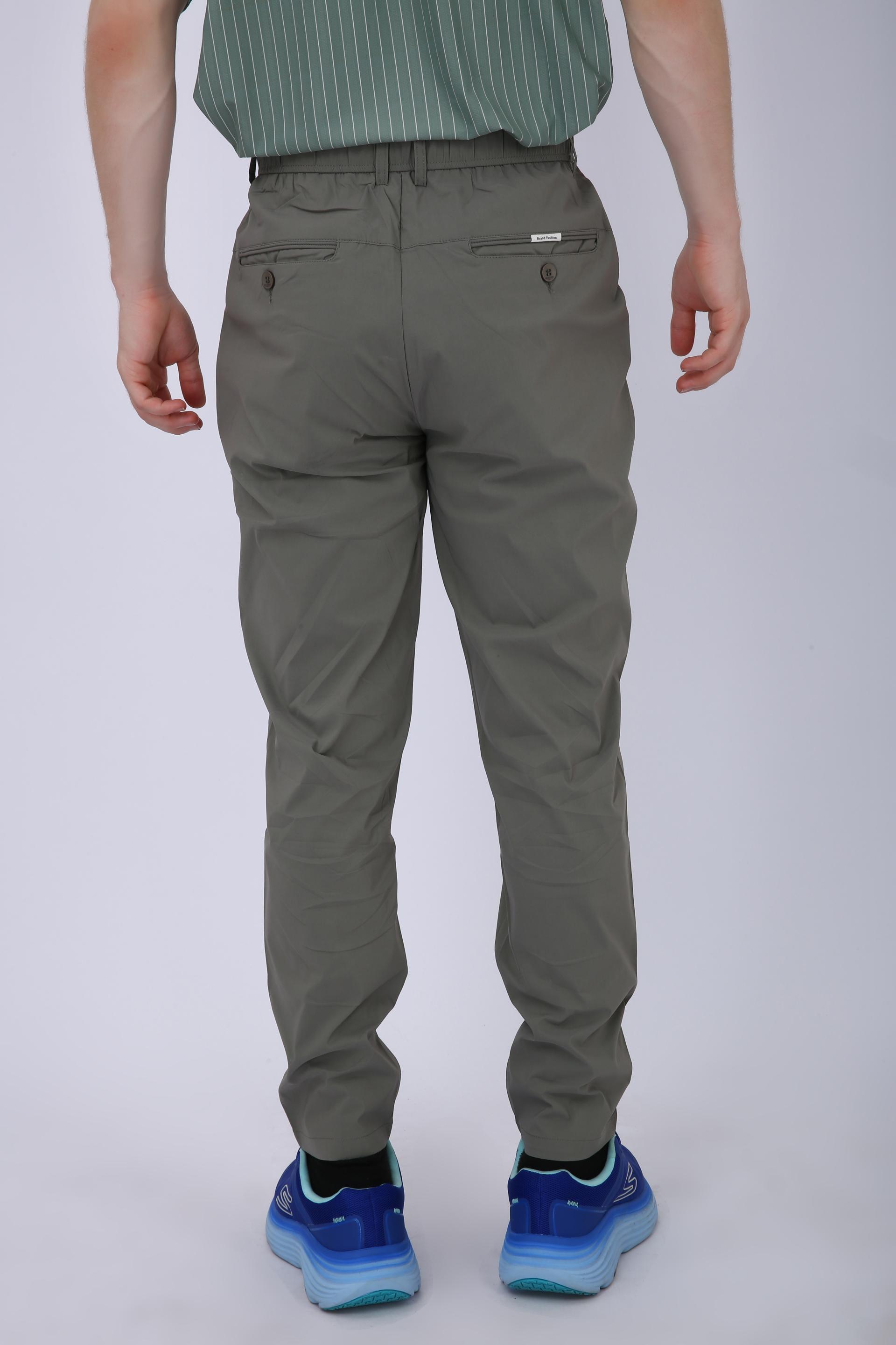 Men's Premium Drawstring Casual Trousers - Olive Green