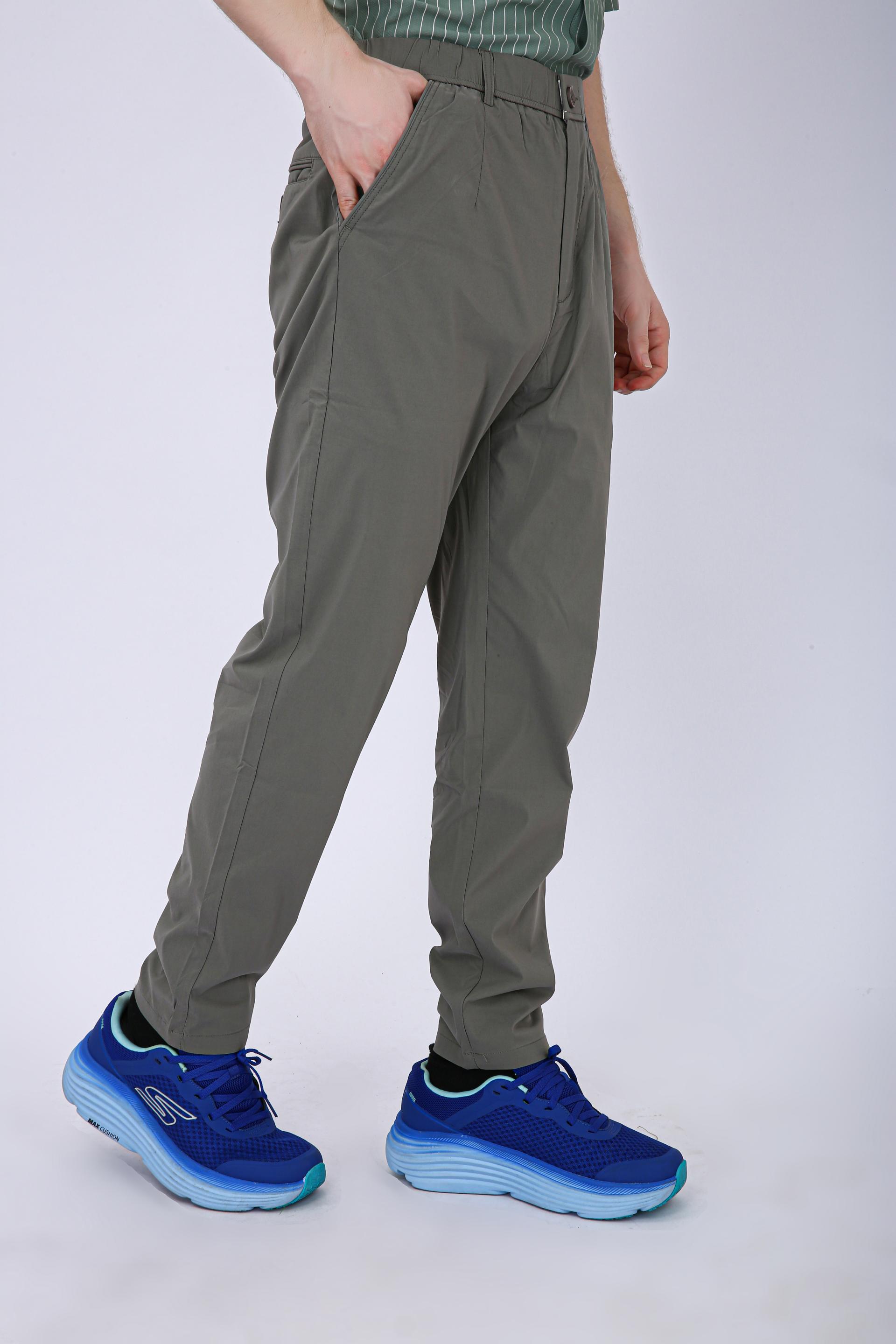 Men's Premium Drawstring Casual Trousers - Olive Green