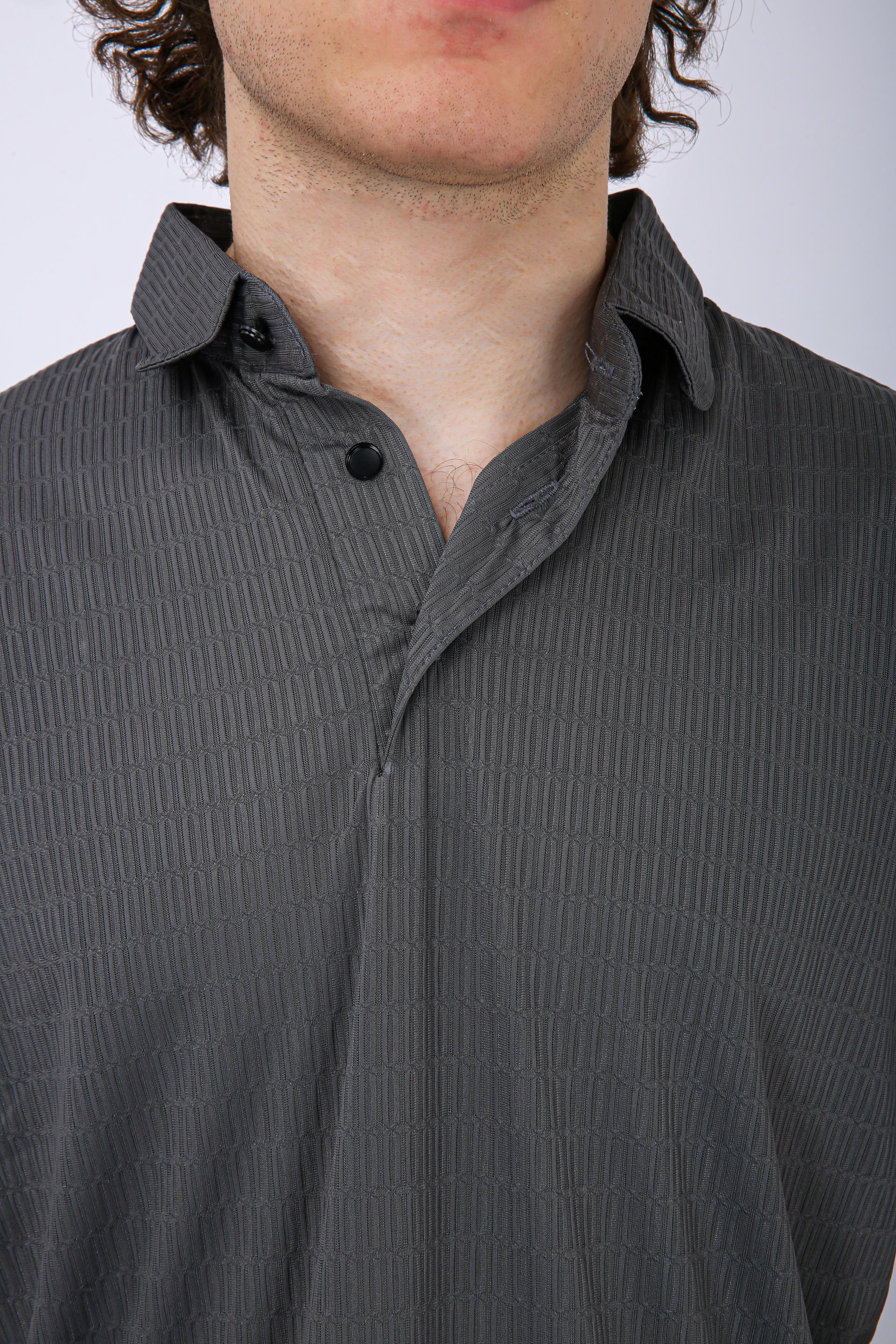 Men's Premium Textured Polo T-Shirt - Grey