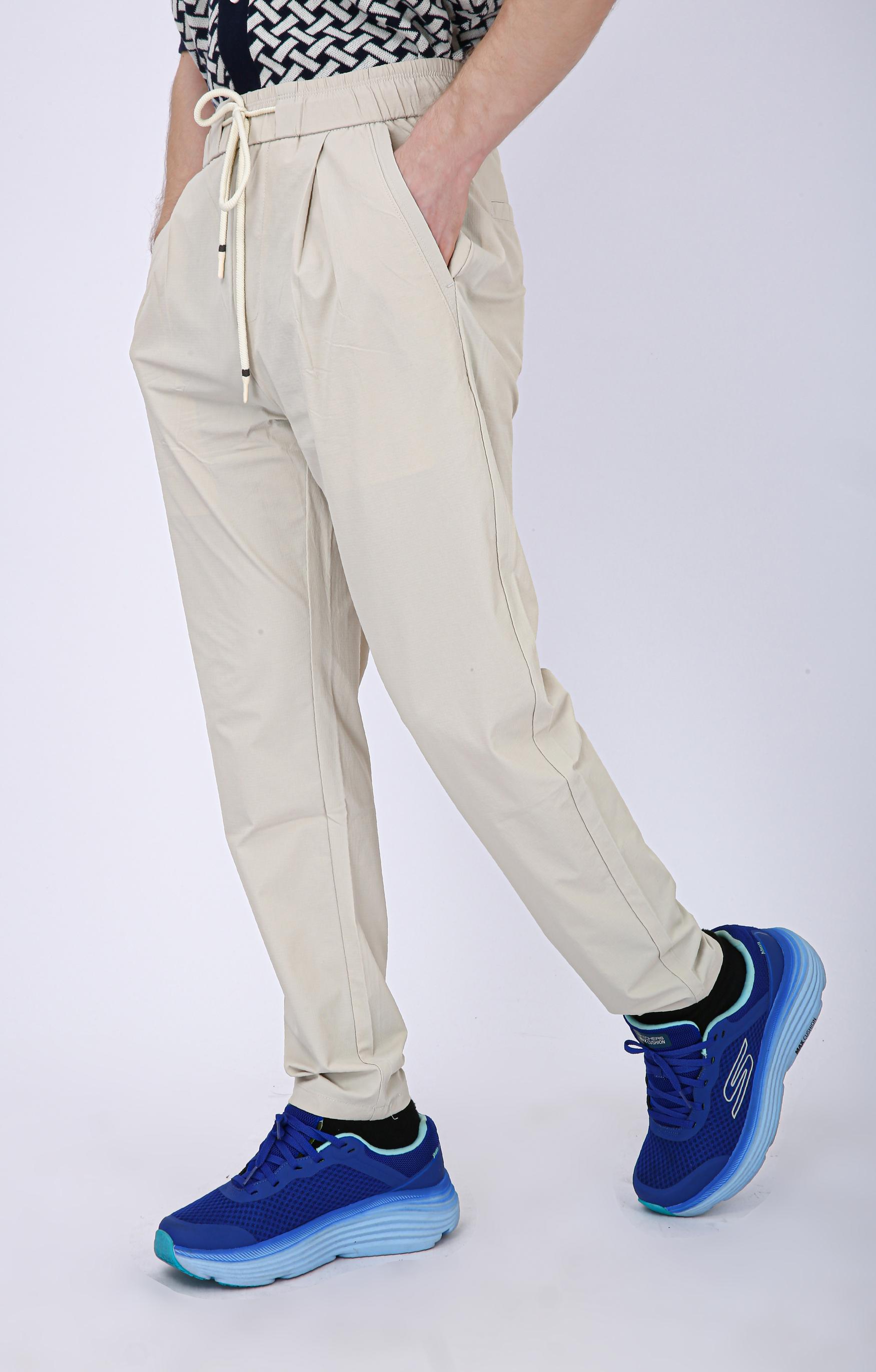 Men's Premium Drawstring Casual Trousers - Off White