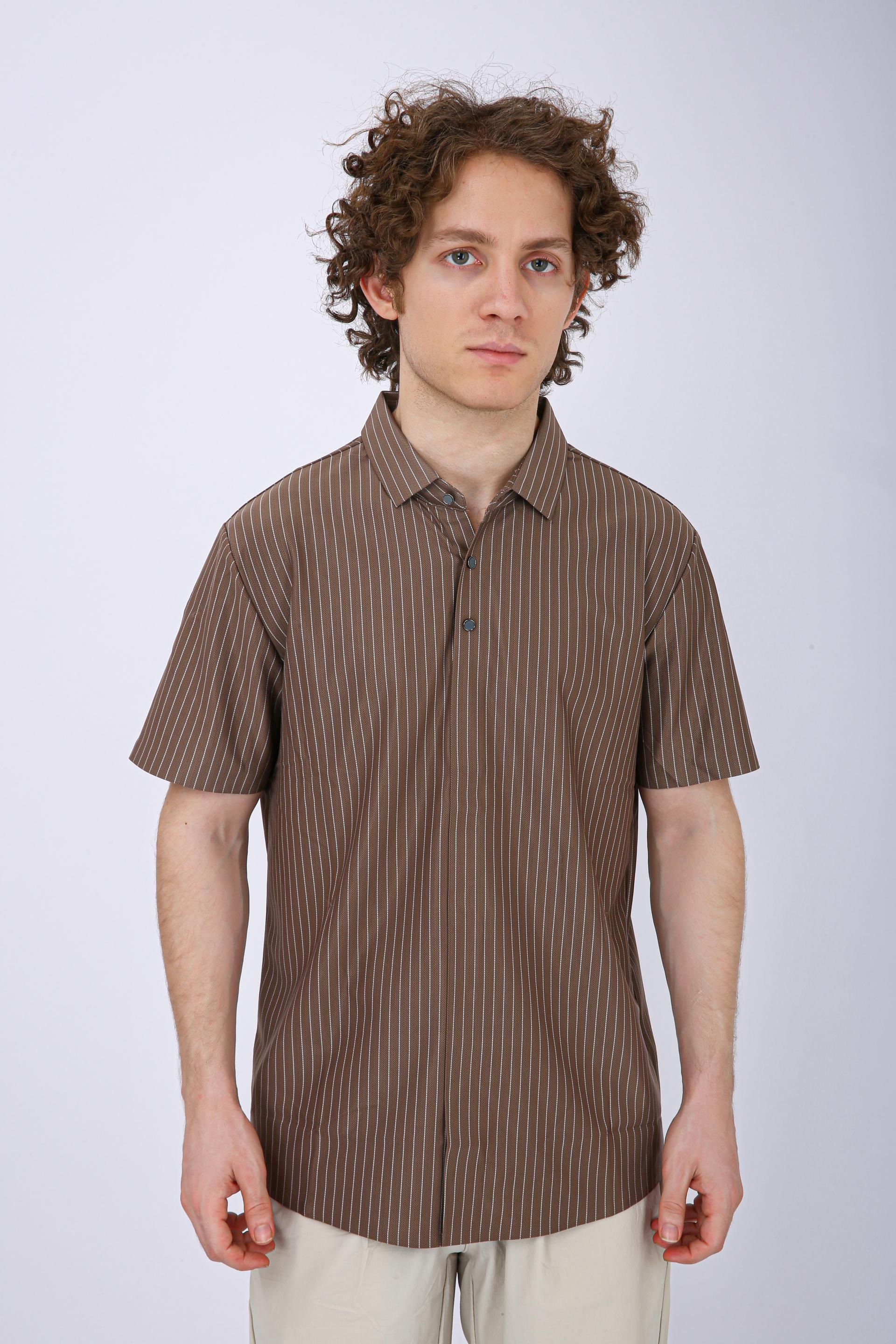 Premium Pinstripe Polo T-Shirt - Chiku