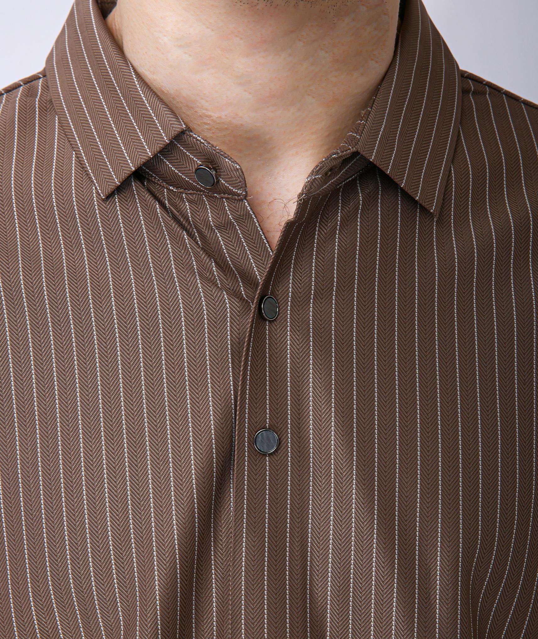 Premium Pinstripe Polo T-Shirt - Chiku