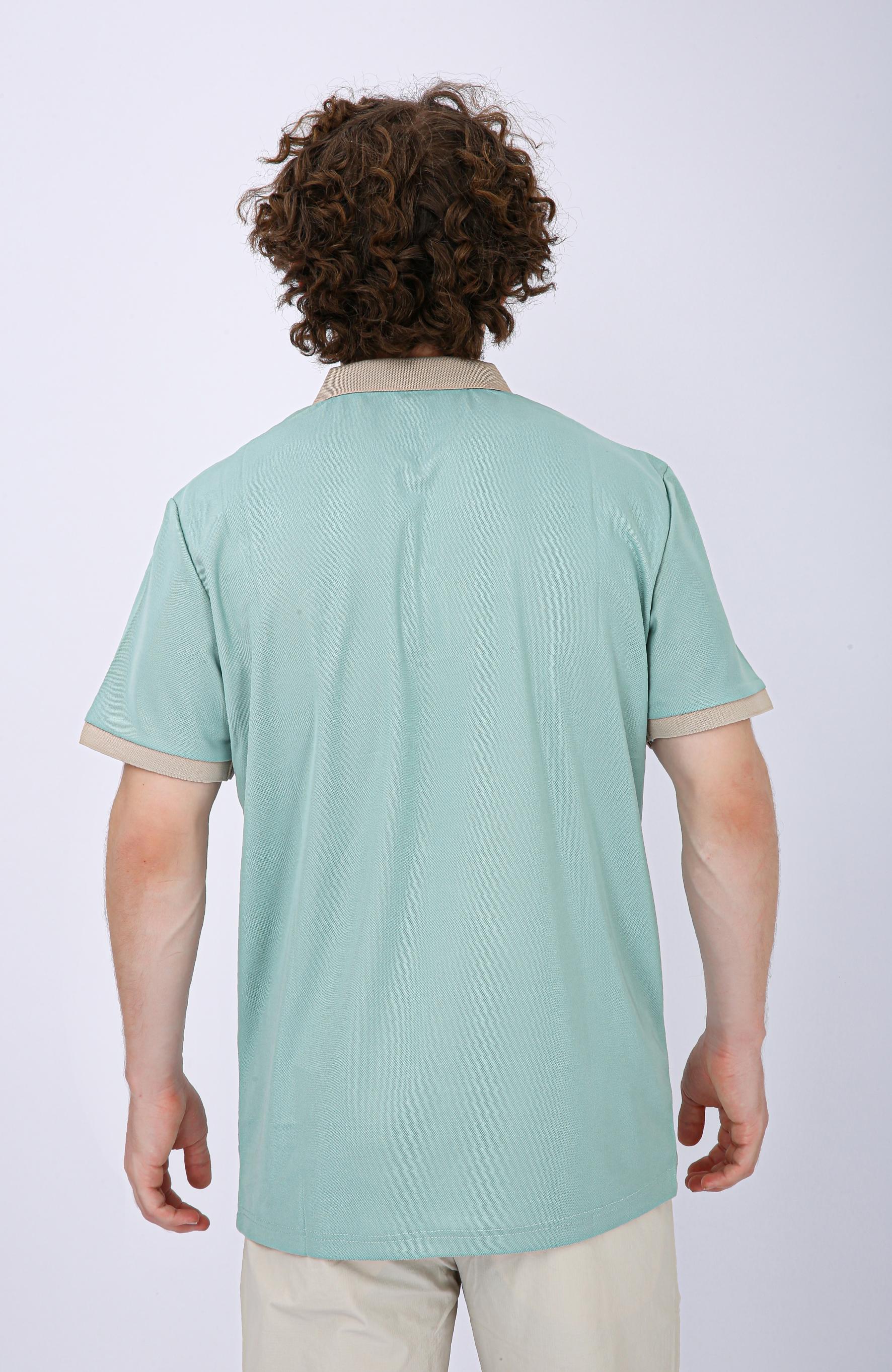 Men's Premium Contrast Collar Polo T-Shirt - Olive