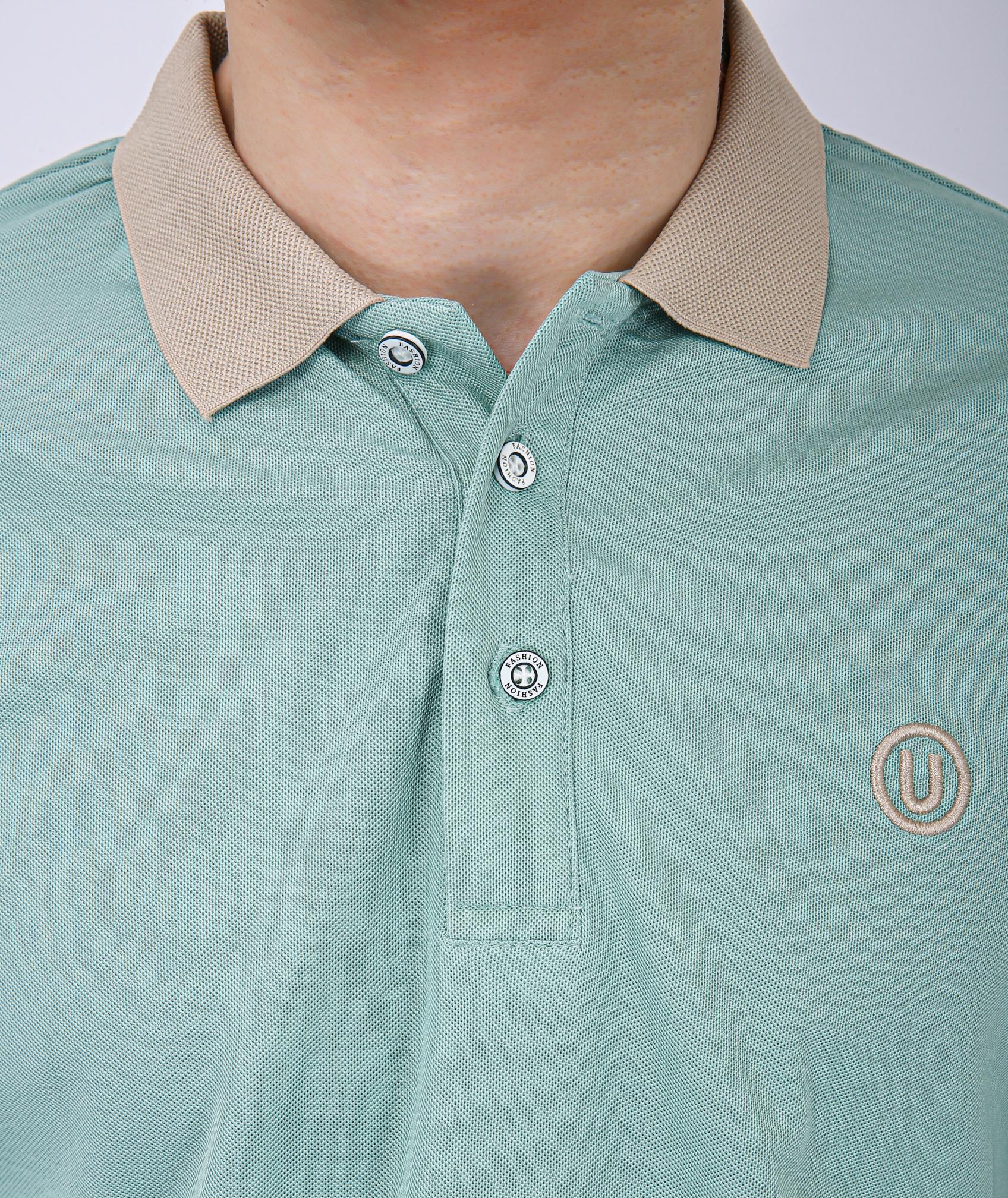 Men's Premium Contrast Collar Polo T-Shirt - Olive