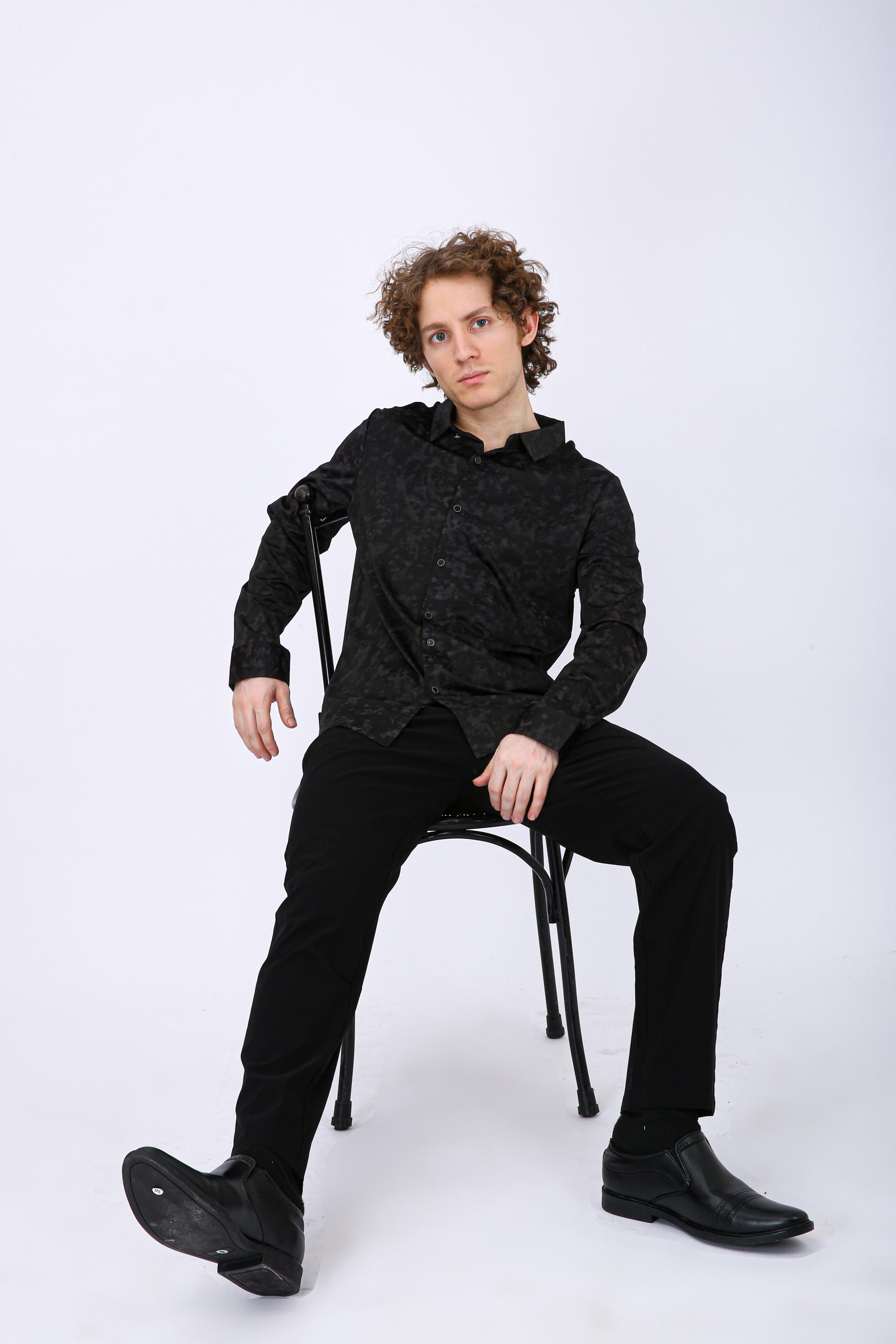 Premium Printed Casual Shirt - Black