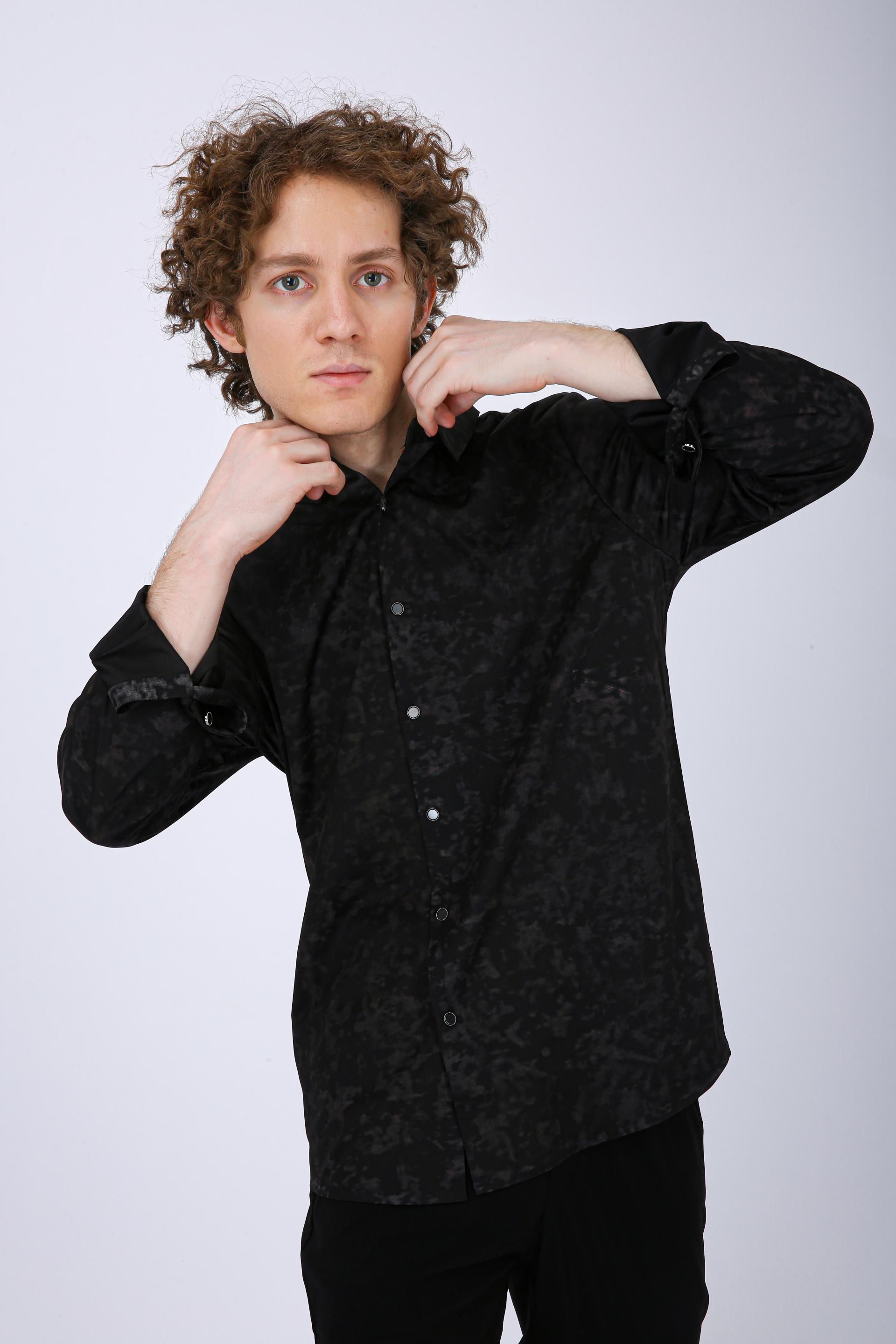 Premium Printed Casual Shirt - Black