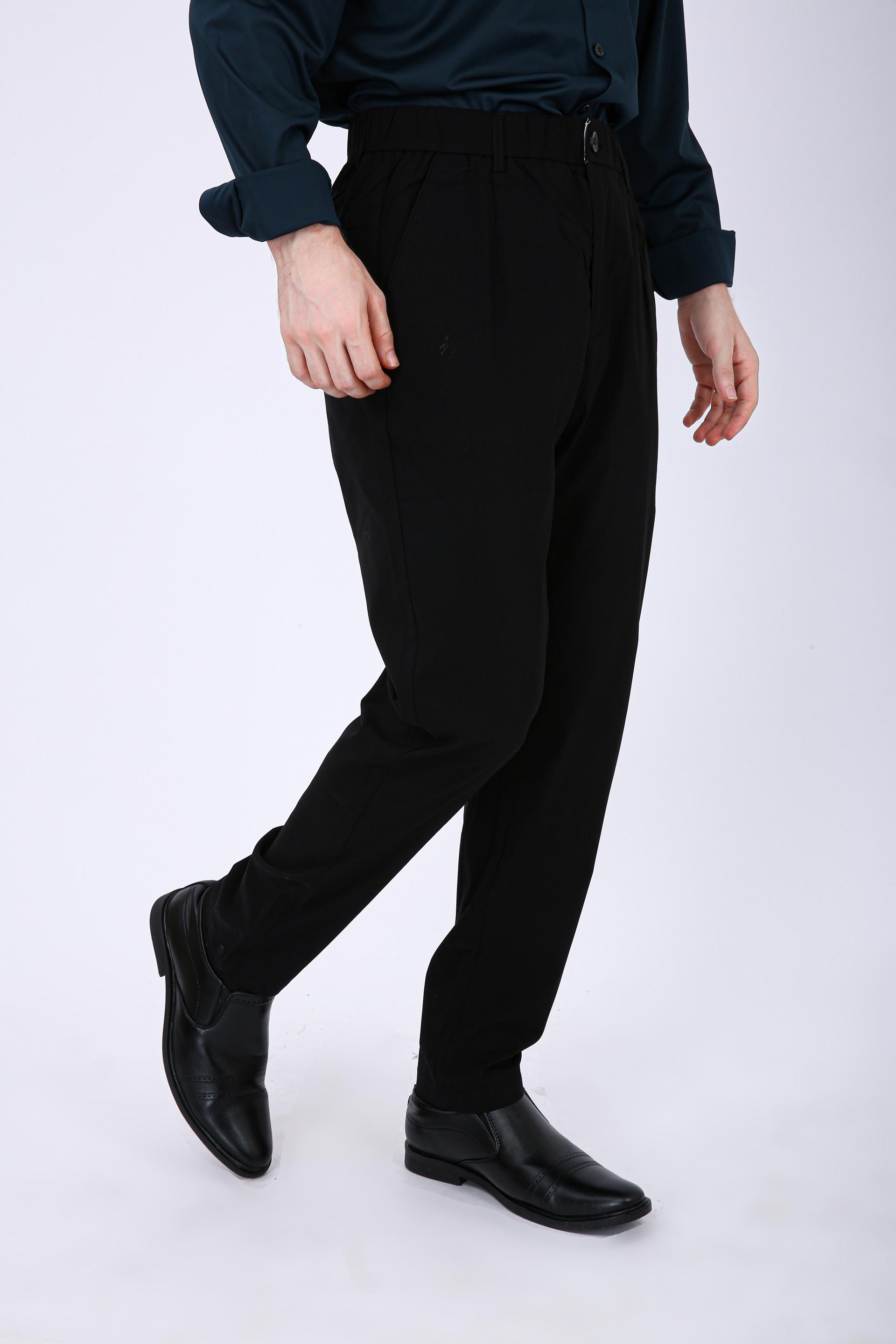 Men's Premium Drawstring Casual Trousers - Black