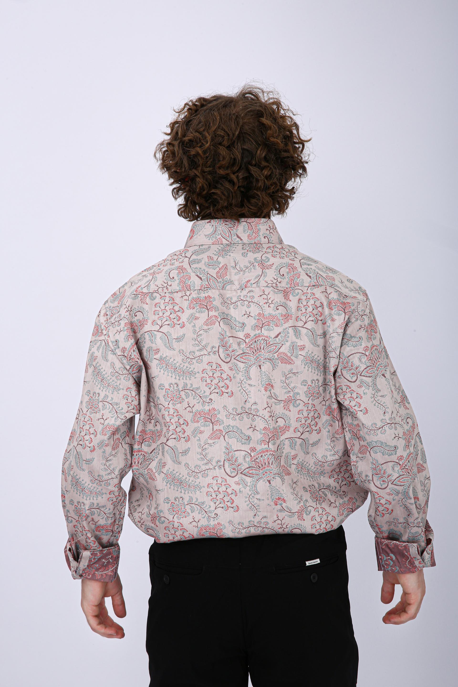 Premium Geometric Printed Casual Shirt - Beige