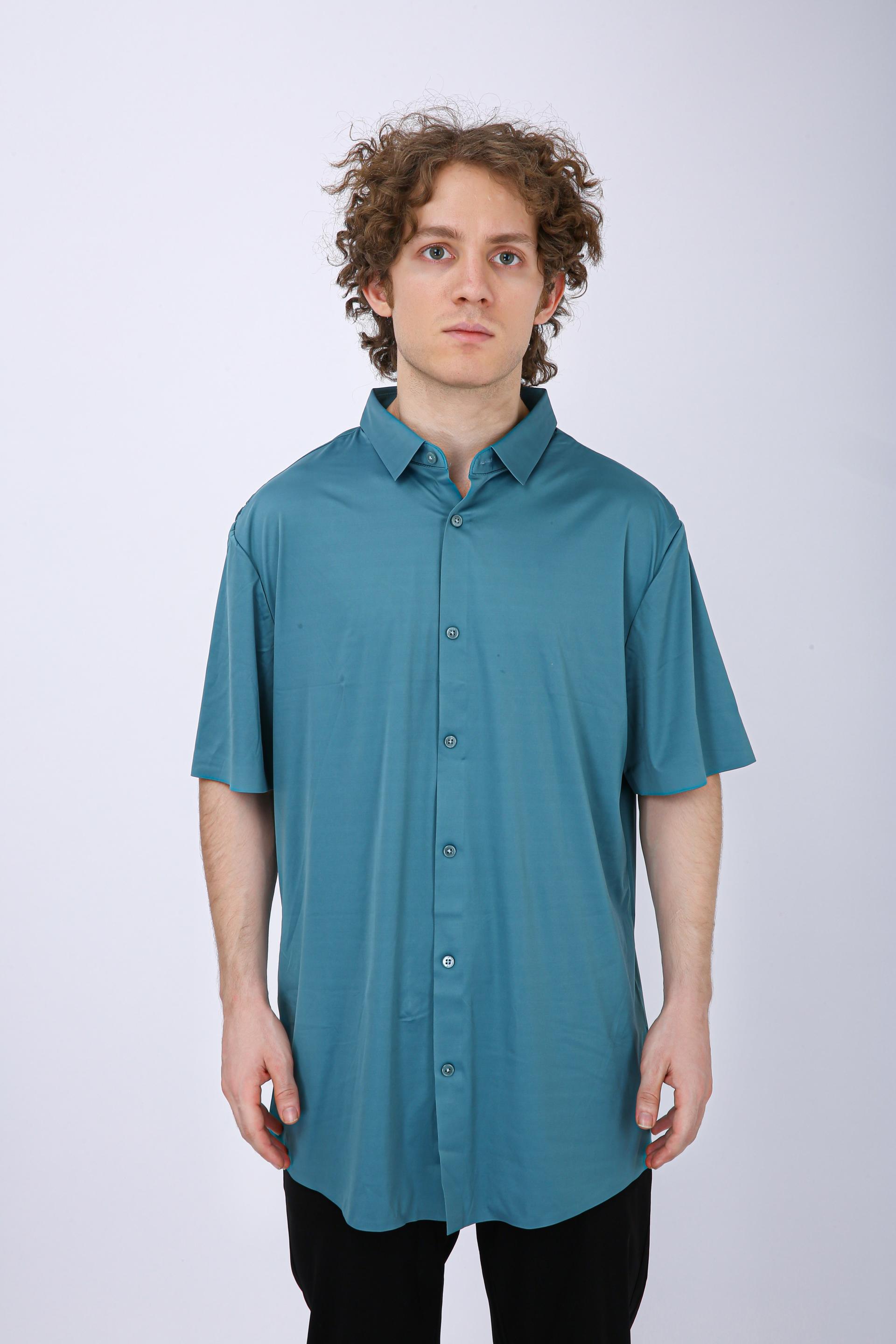 Men's Premium Solid Half Formal Shirt - Maya Blue