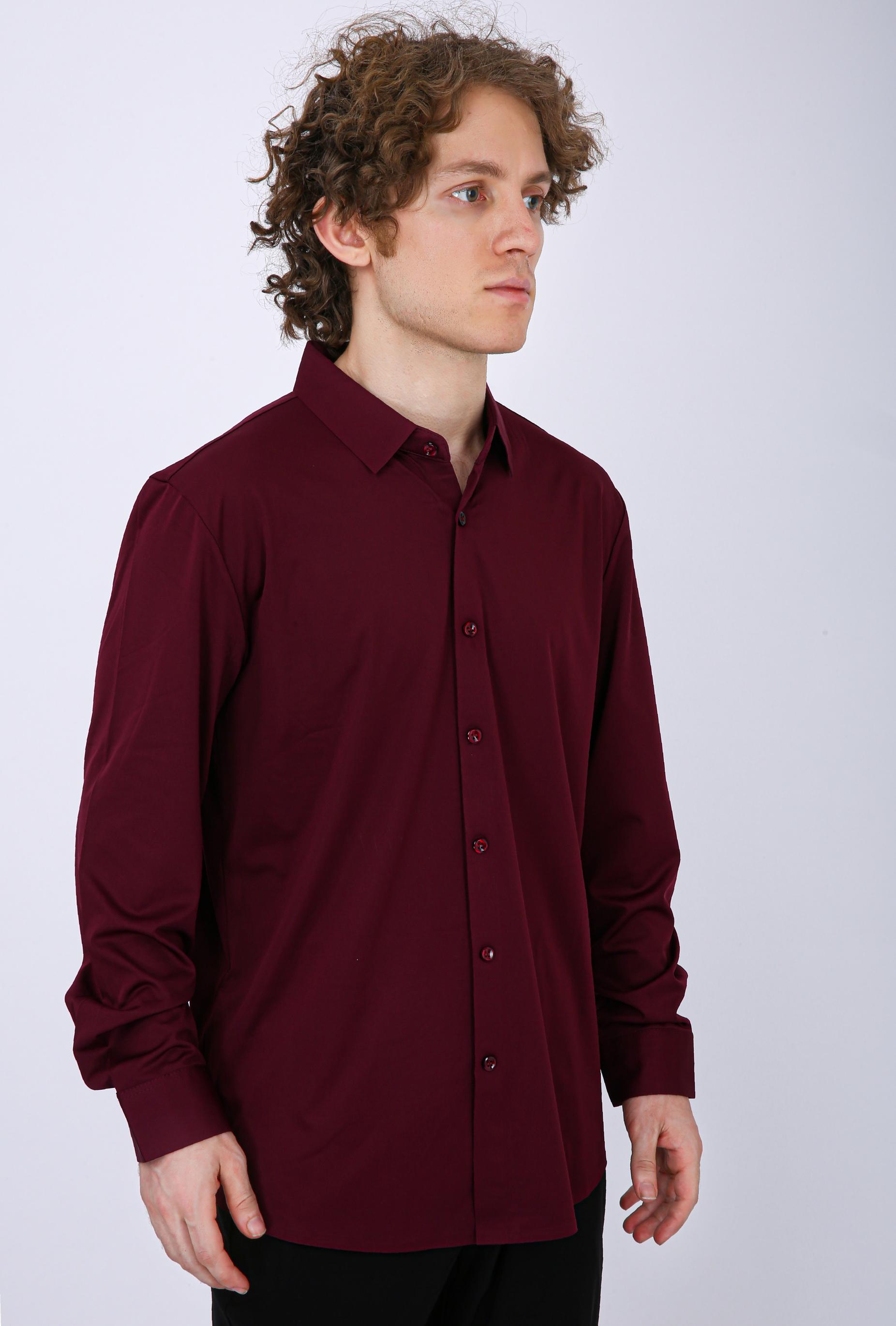 Premium Solid Formal Shirt - Wine