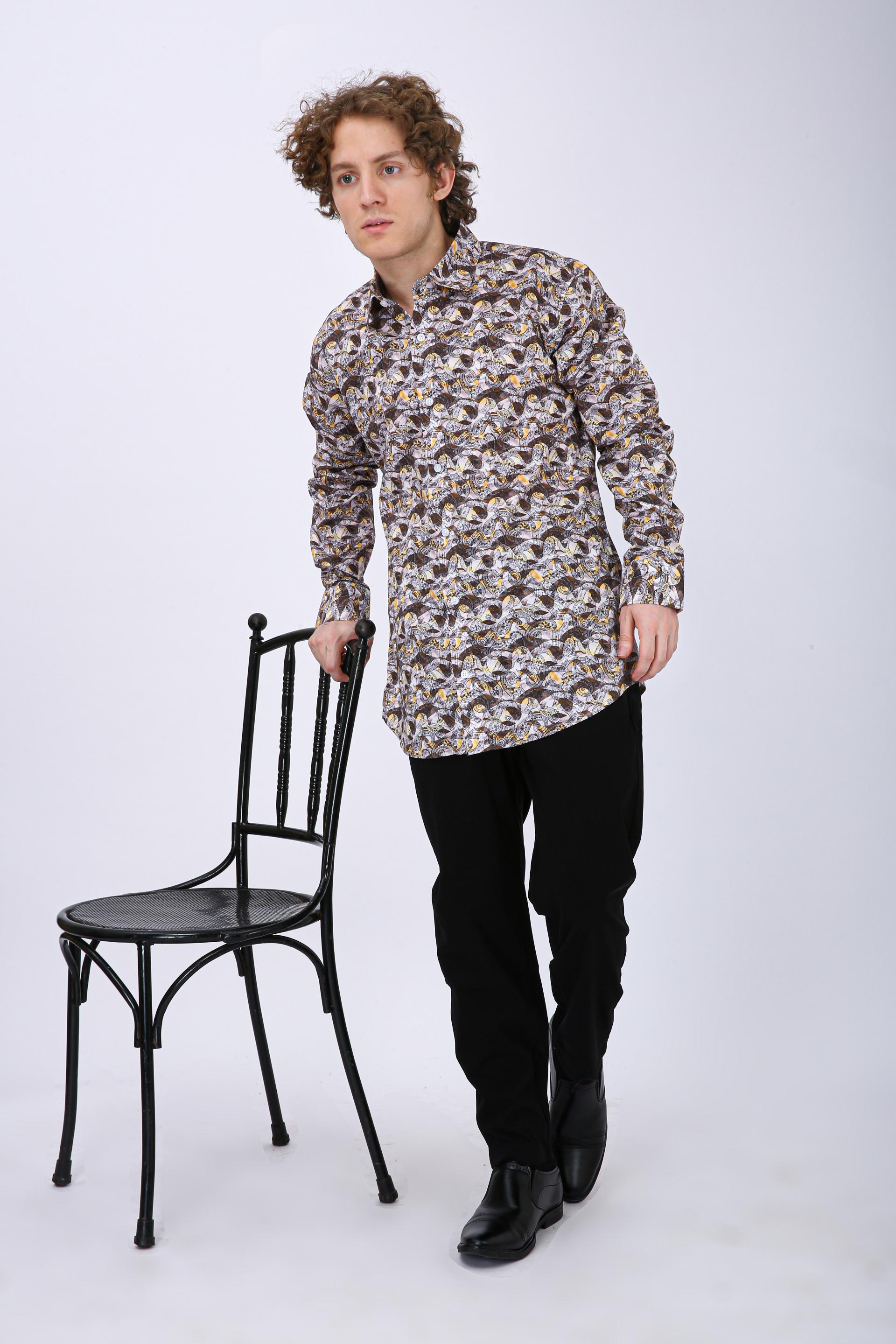 Premium Geometric Printed Casual Shirt - Multi Color