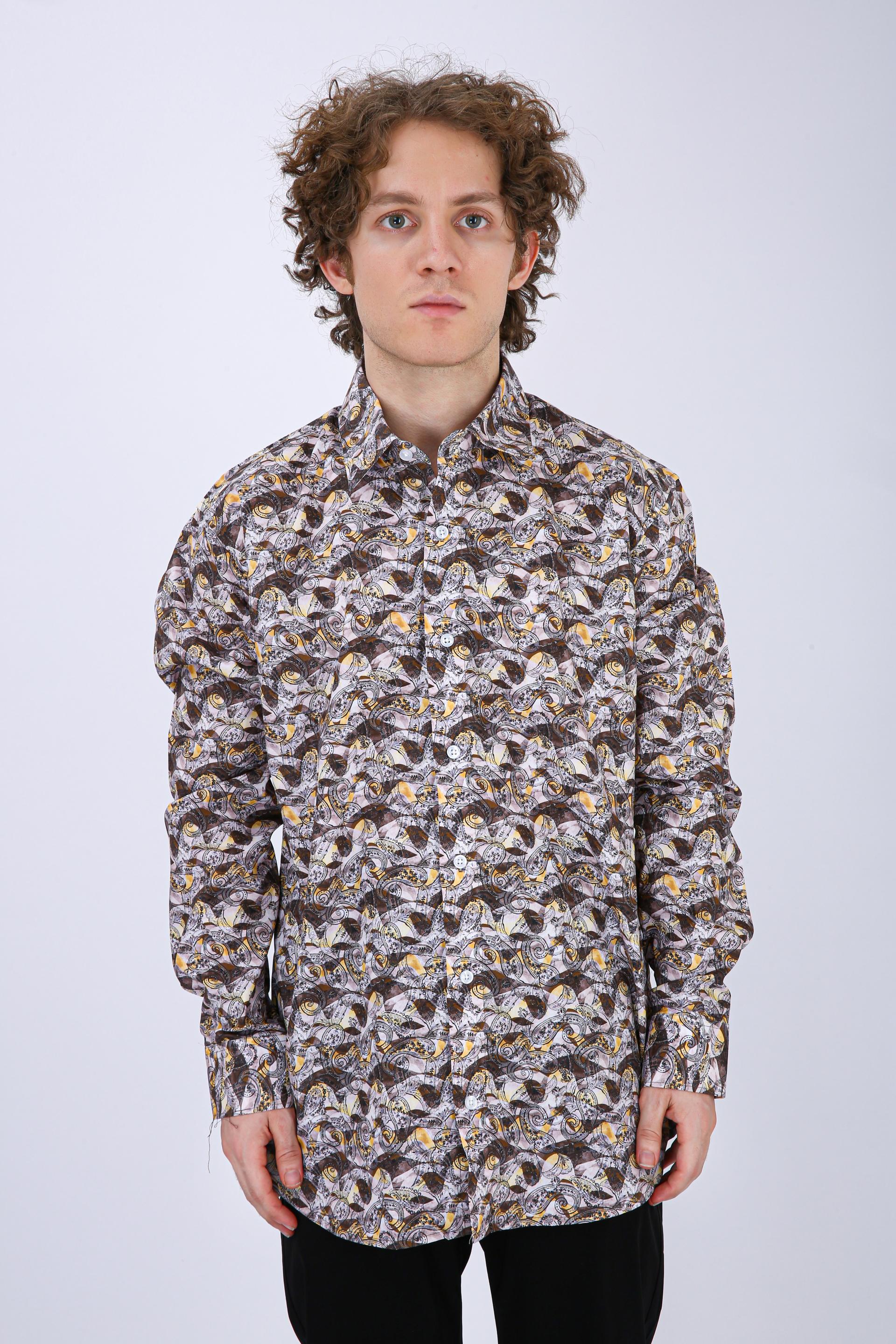 Premium Geometric Printed Casual Shirt - Multi Color