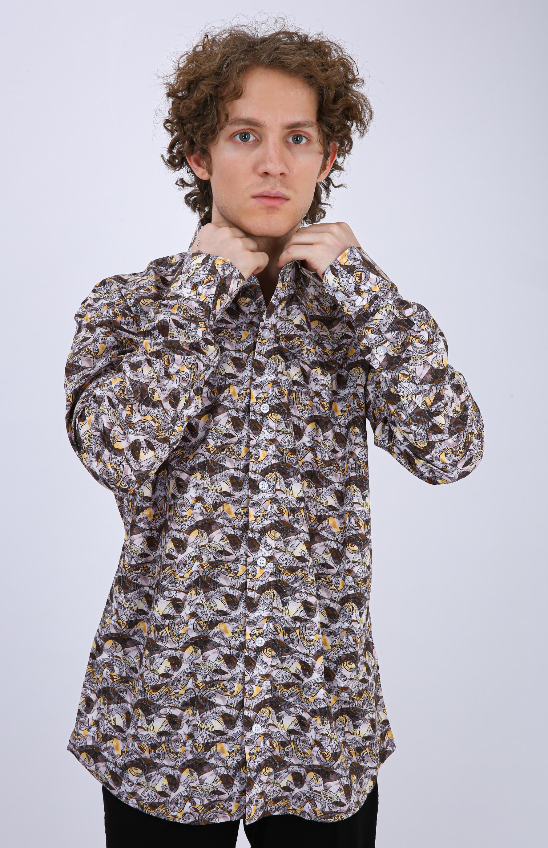 Premium Geometric Printed Casual Shirt - Multi Color