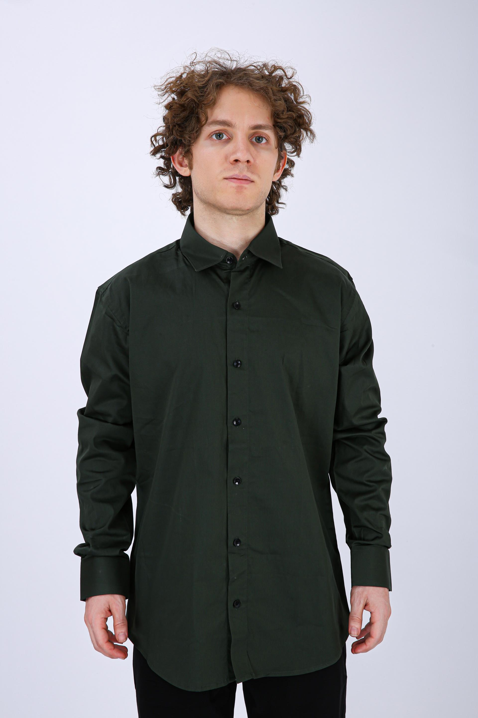 Men's Premium Solid Formal Shirt - Bottle Green