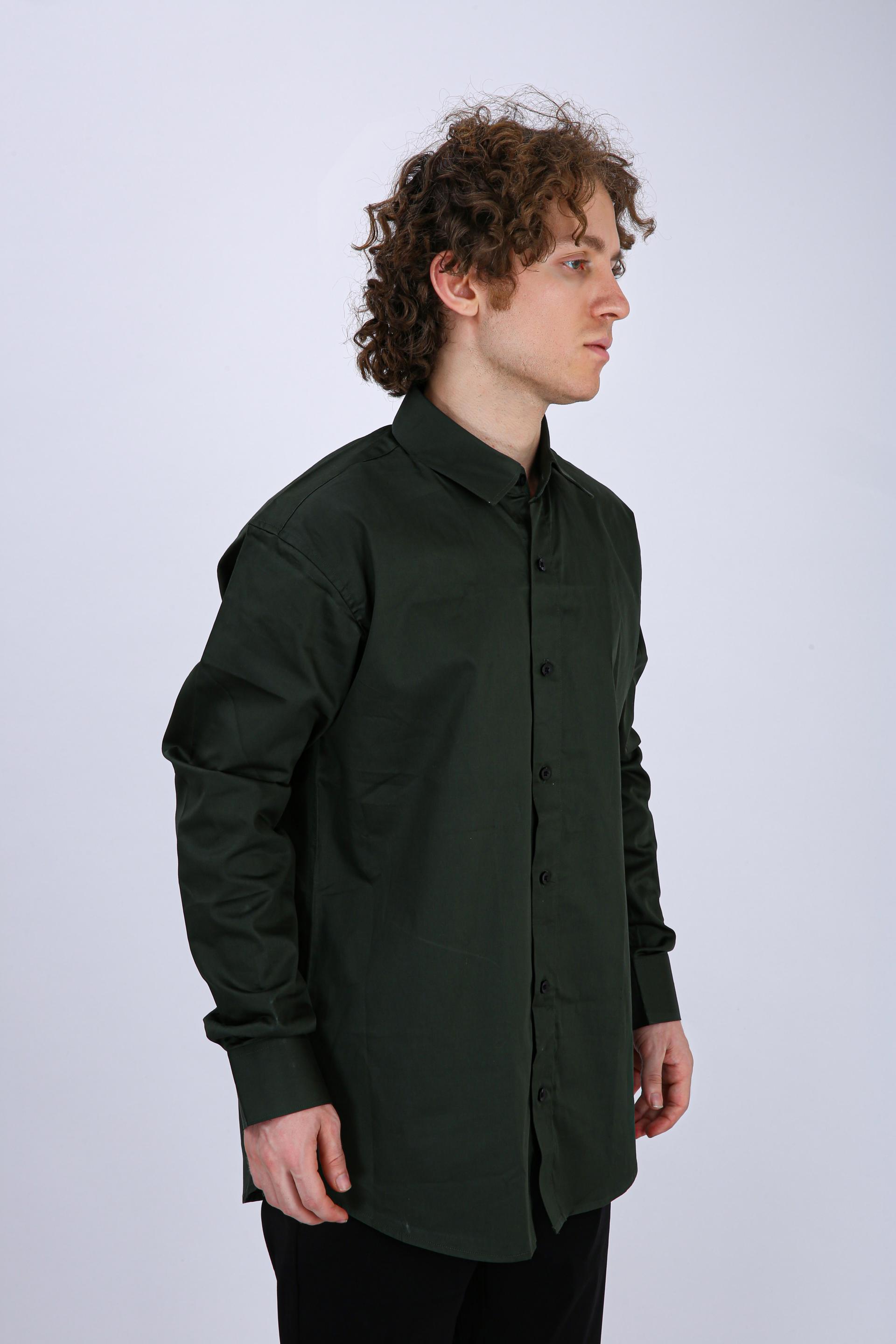 Men's Premium Solid Formal Shirt - Bottle Green