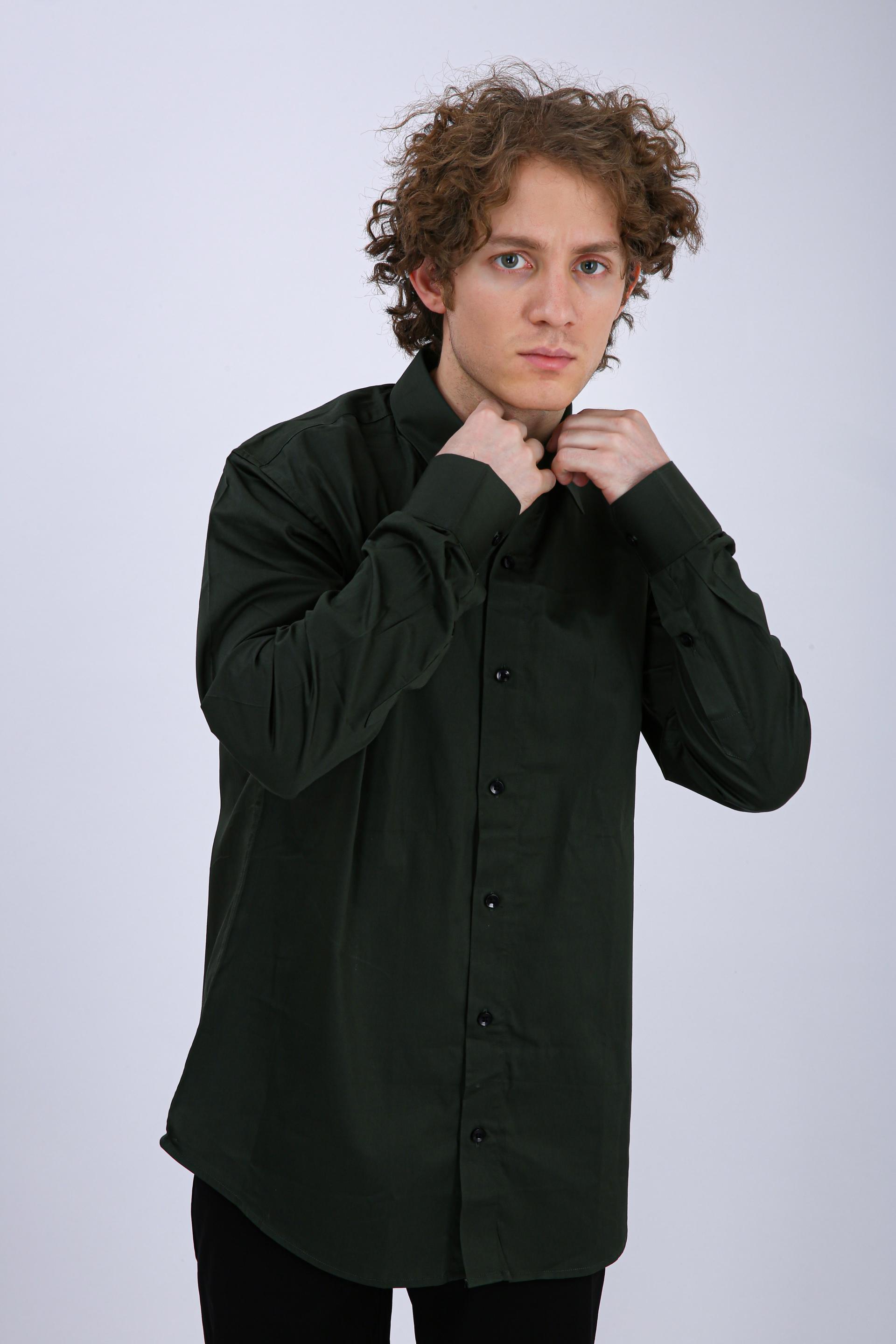 Men's Premium Solid Formal Shirt - Bottle Green