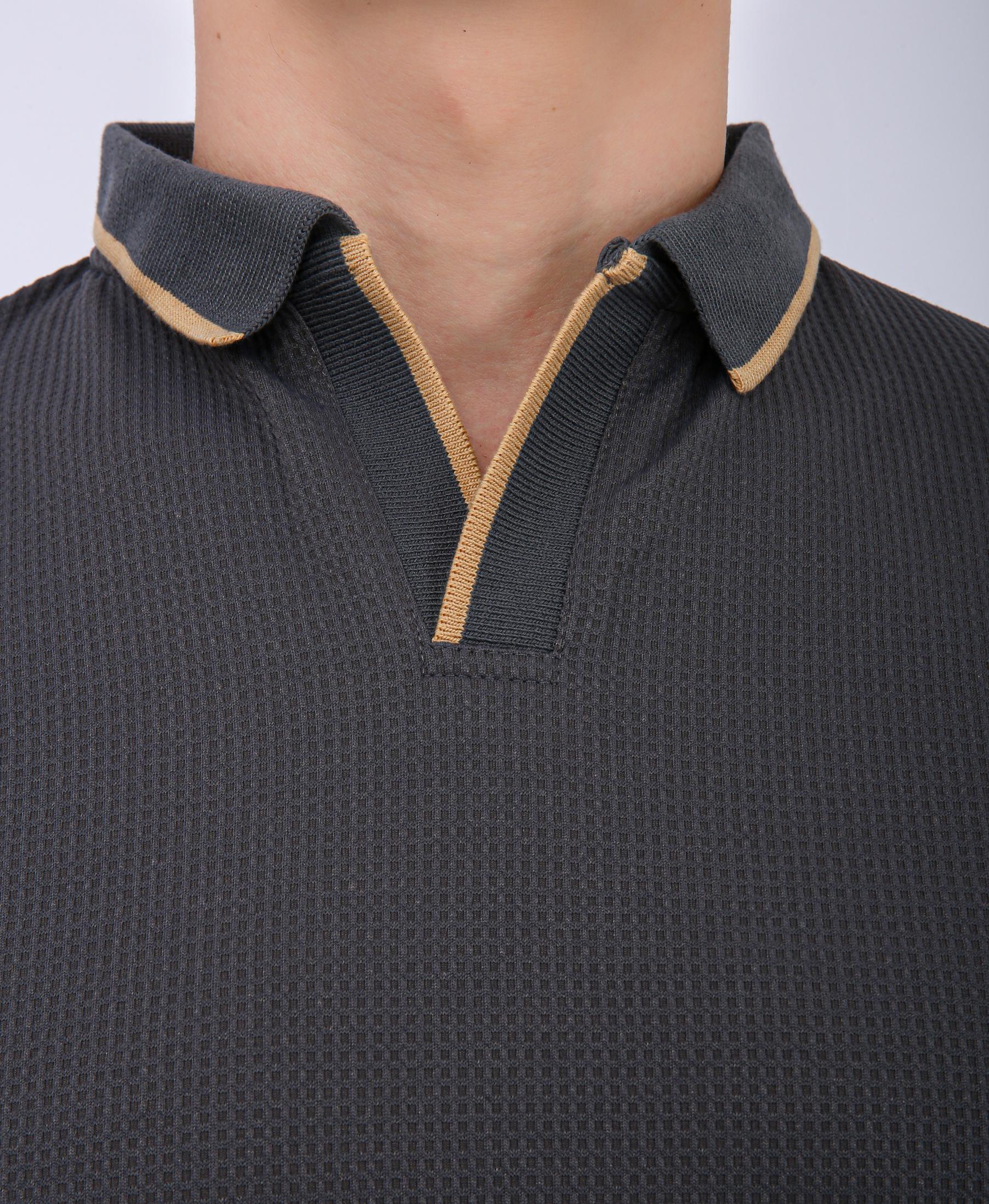 Men's Premium Tipped Polo T-Shirt - Gray