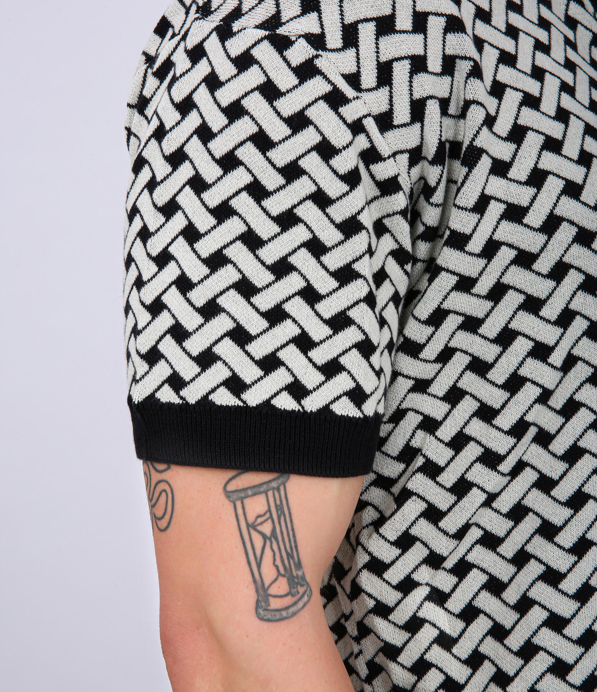 Men's Premium Knitted Jacquard Polo Shirt - Black