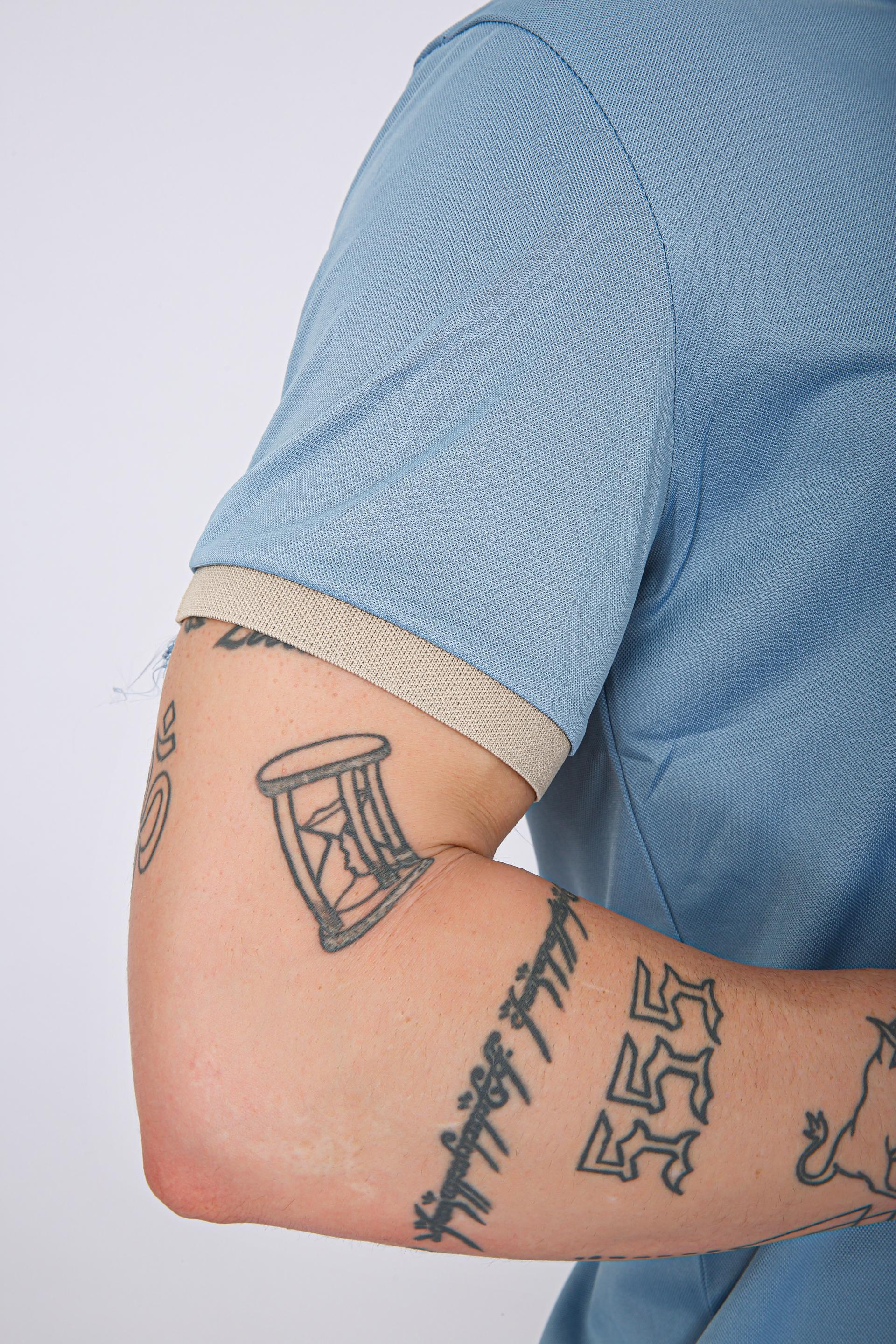 Men's Premium Contrast Collar Polo T-Shirt - Sky Blue