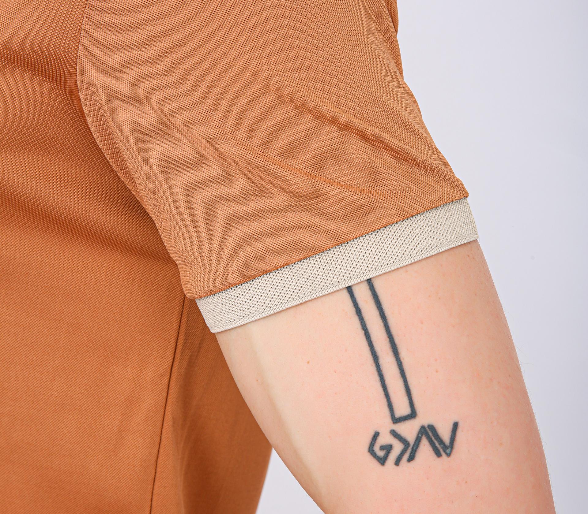 Men's Premium Contrast Collar Polo T-Shirt - Orange