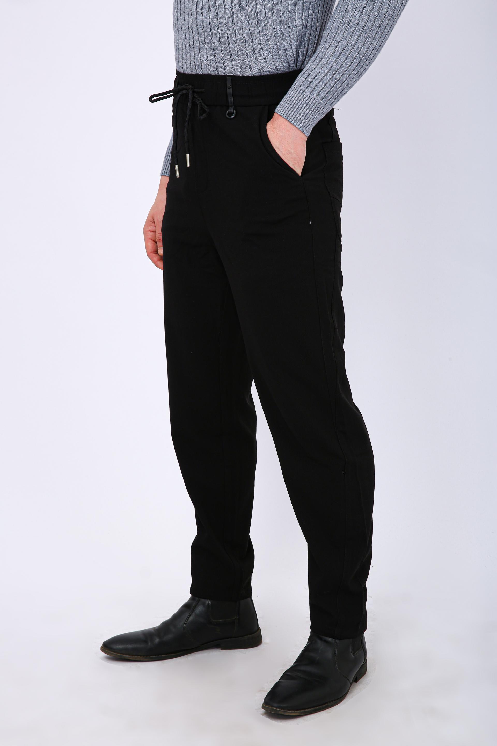 Men's Premium Drawstring Casual Trousers - Black
