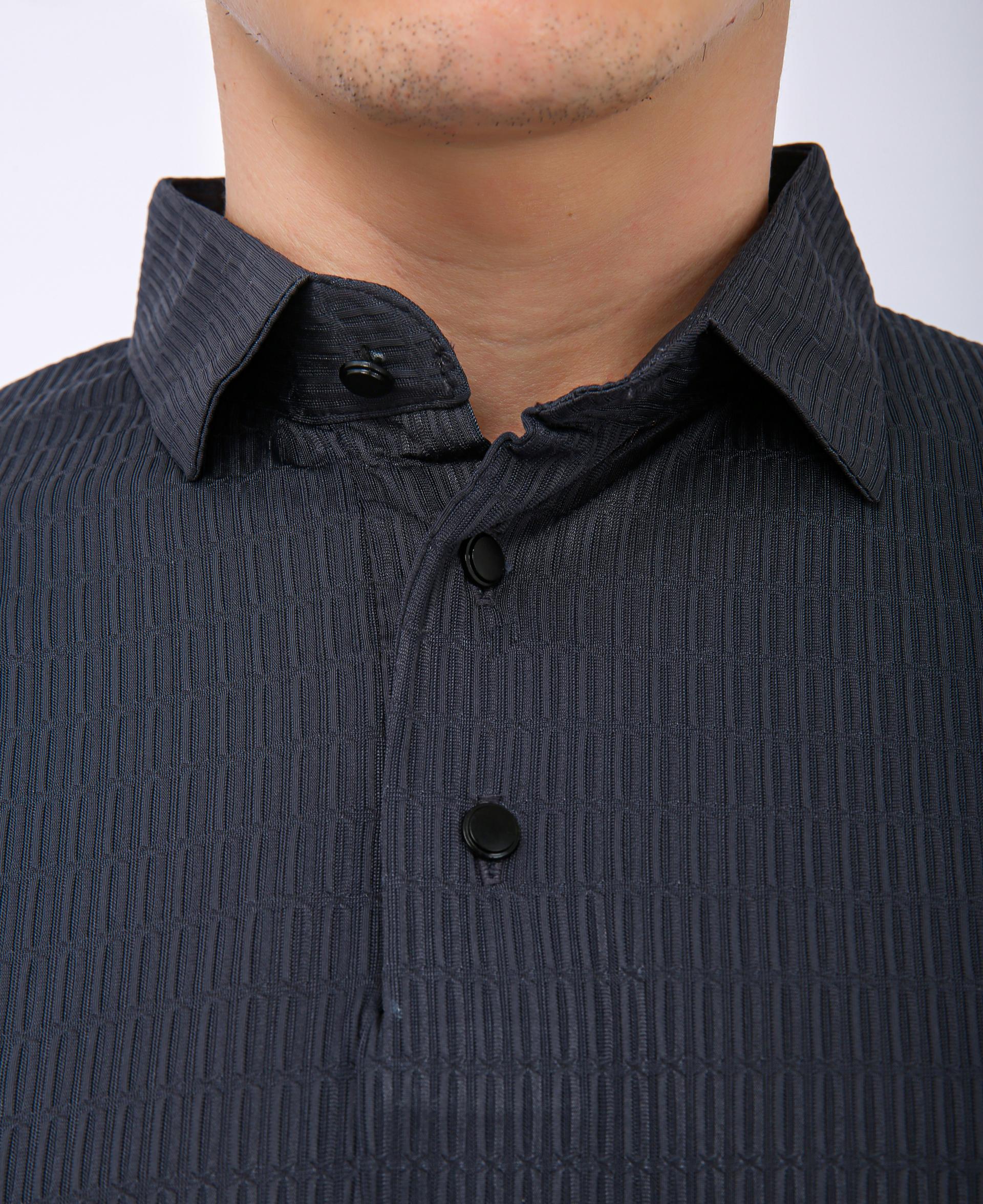 Men's Premium Textured Polo T-Shirt - Dark Grey