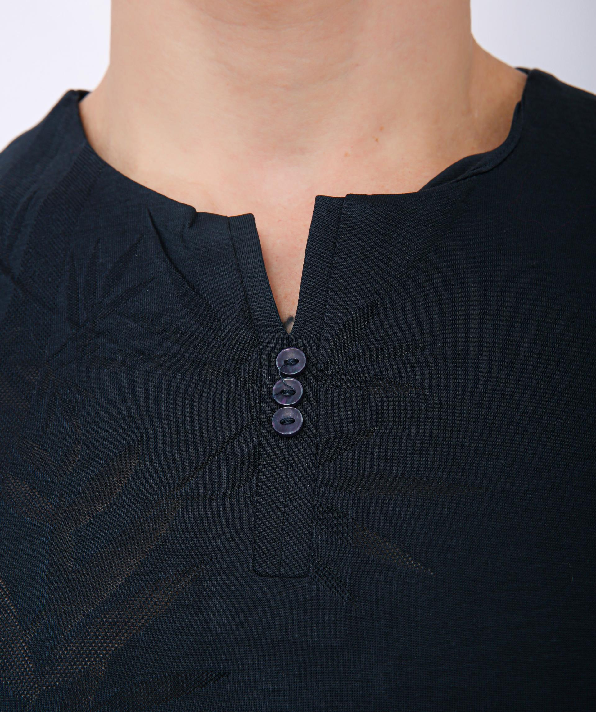 Printed Henley Neck T-Shirt - Morpich Leaf