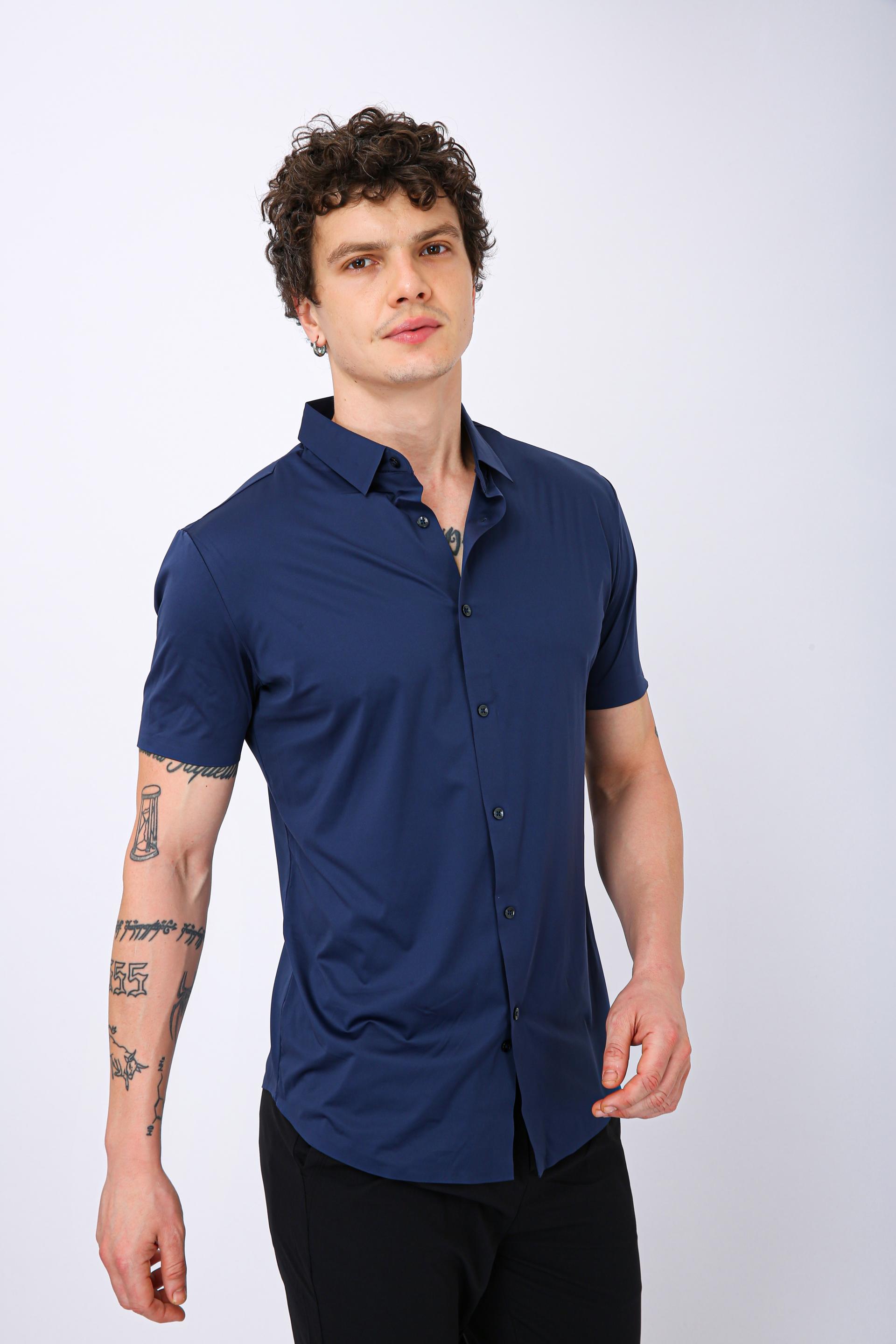 Men's Premium Solid Half Formal Shirt - Blue