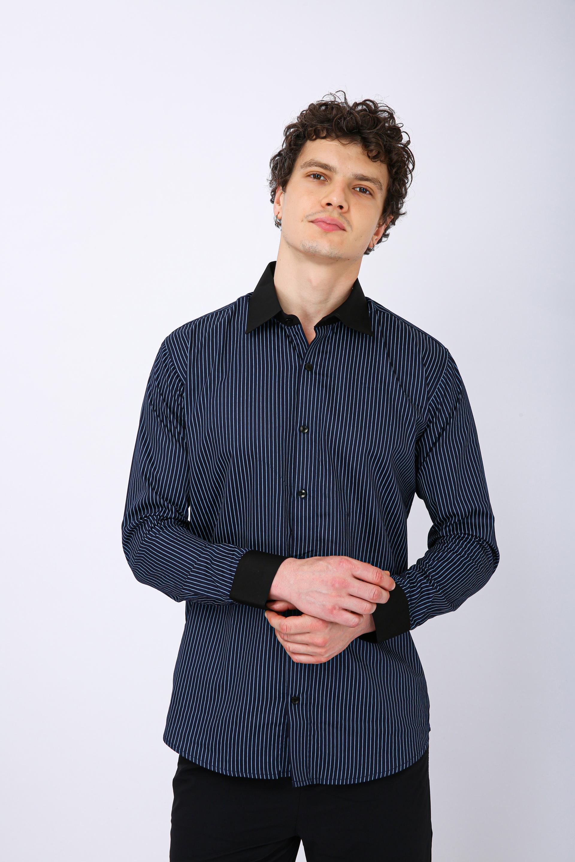 Premium Striped Formal Full Sleeve Shirt - Blue