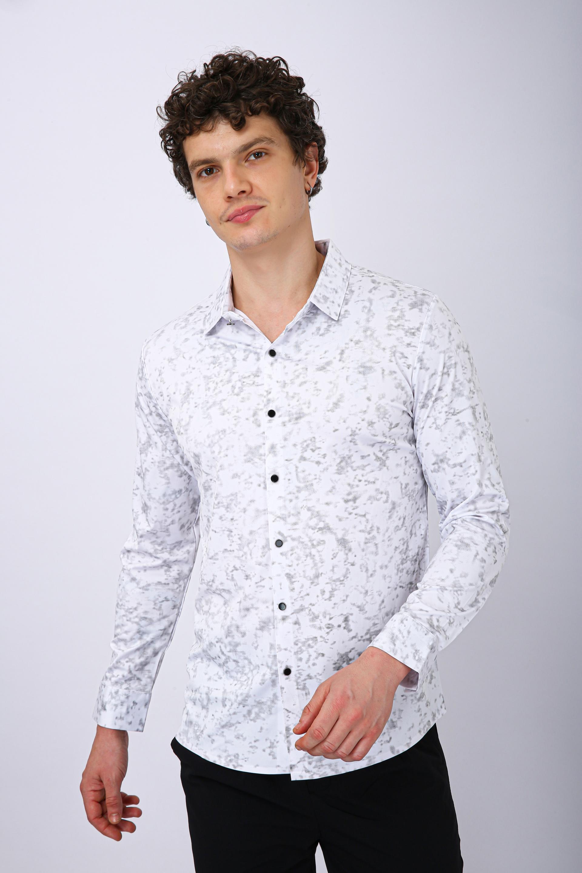Premium Printed Casual Shirt - White