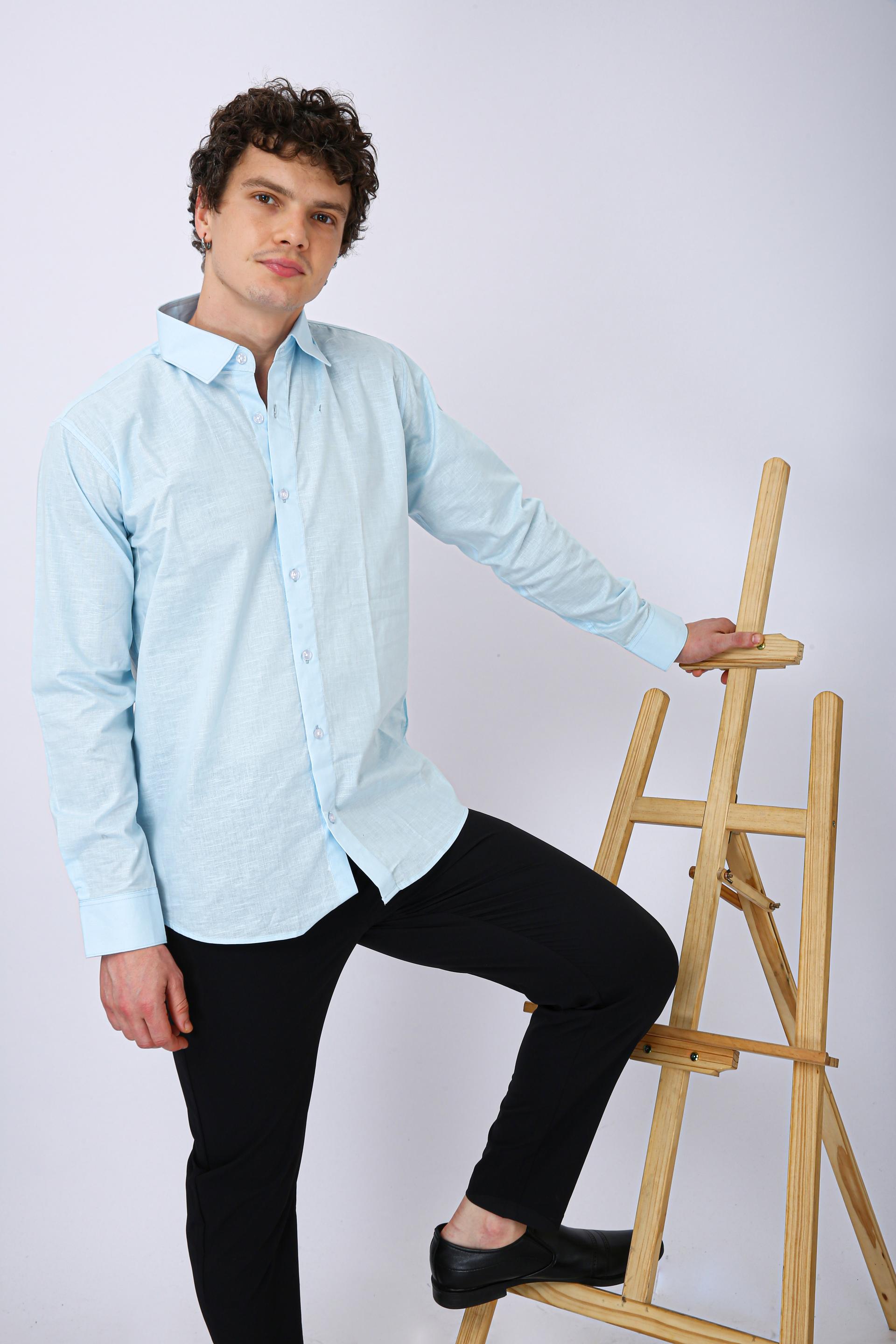 Premium Formal Cotton Shirt - Sky Blue