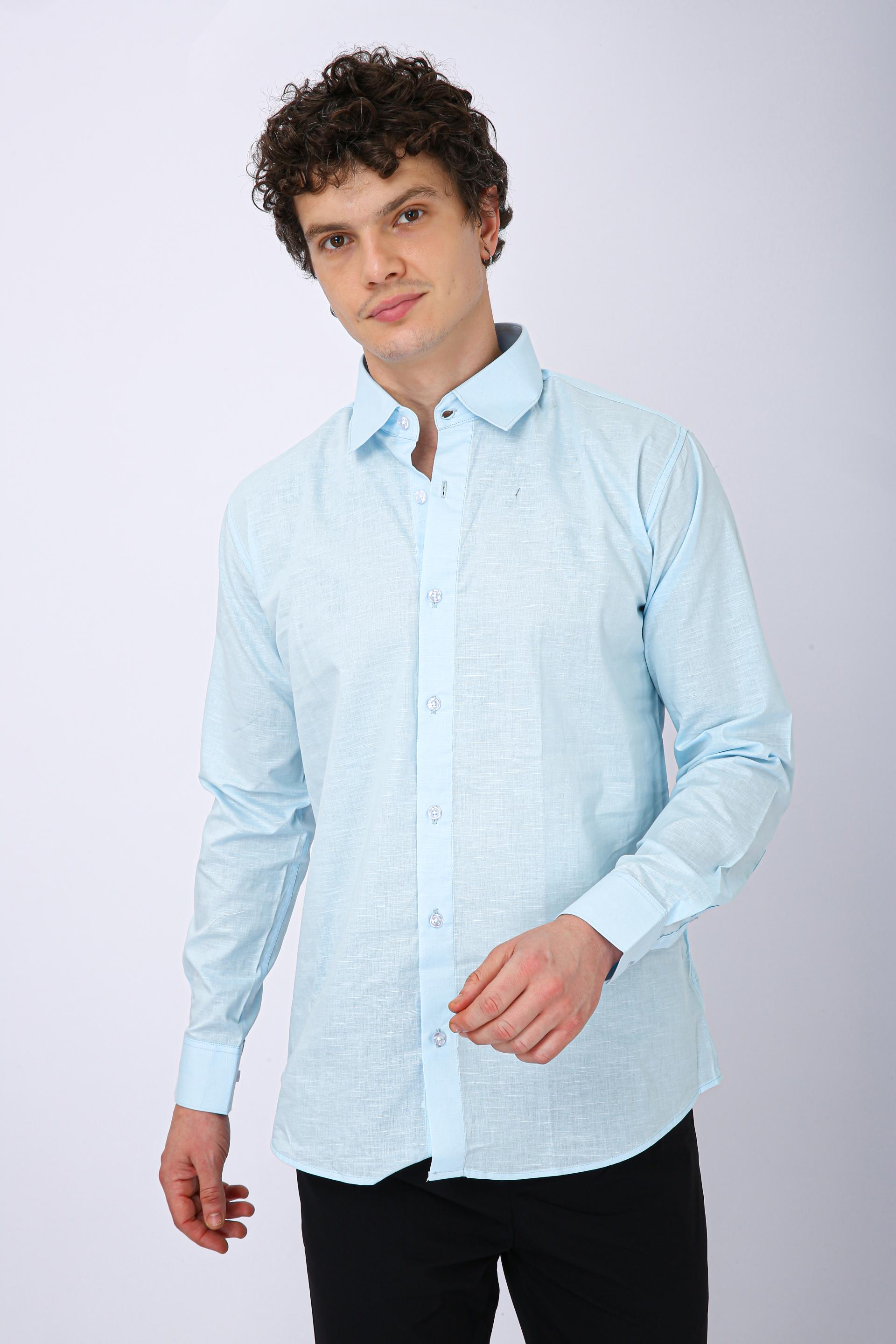 Premium Formal Cotton Shirt - Sky Blue
