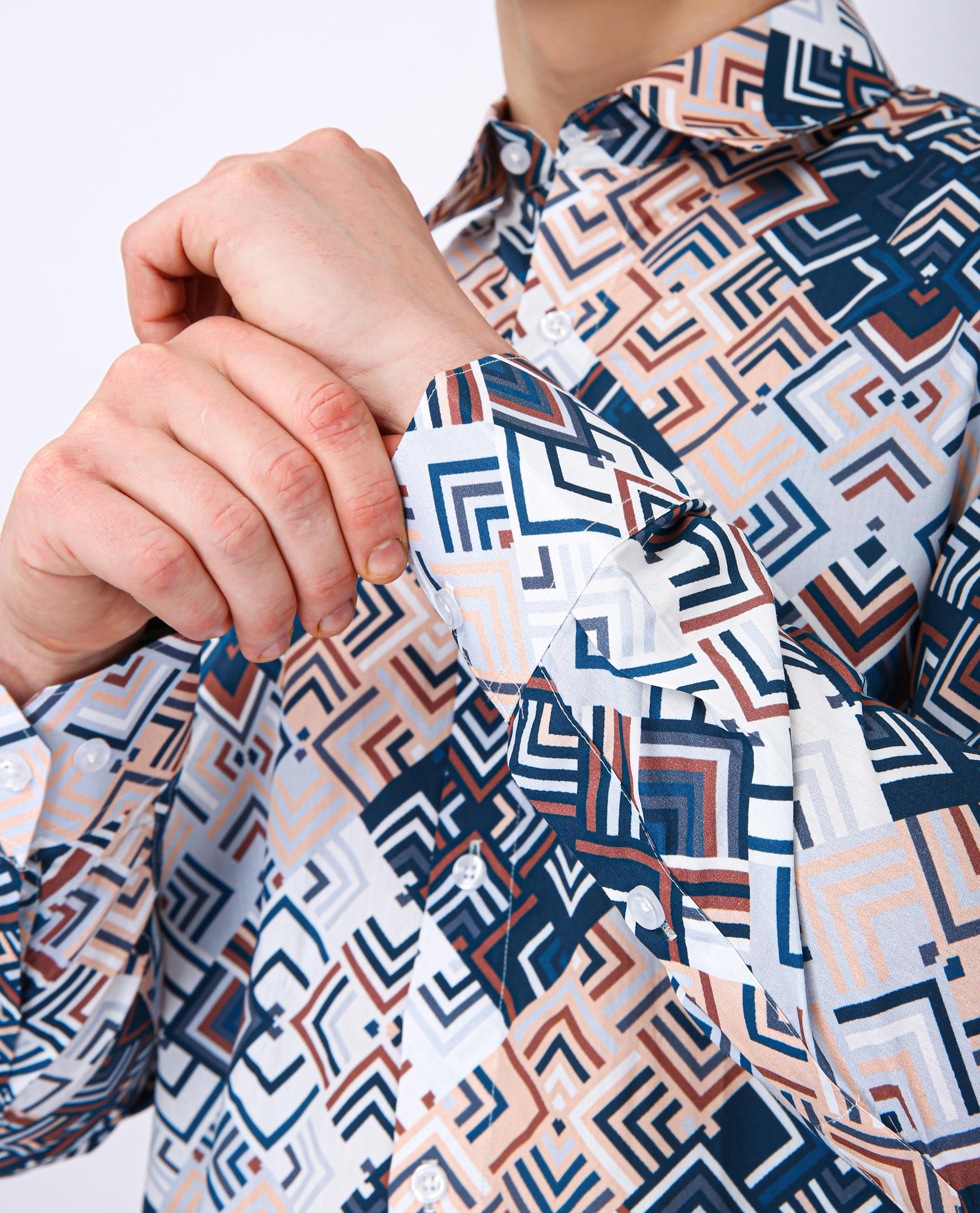 Premium Geometric Printed Casual Shirt - Geomatric Illution Print