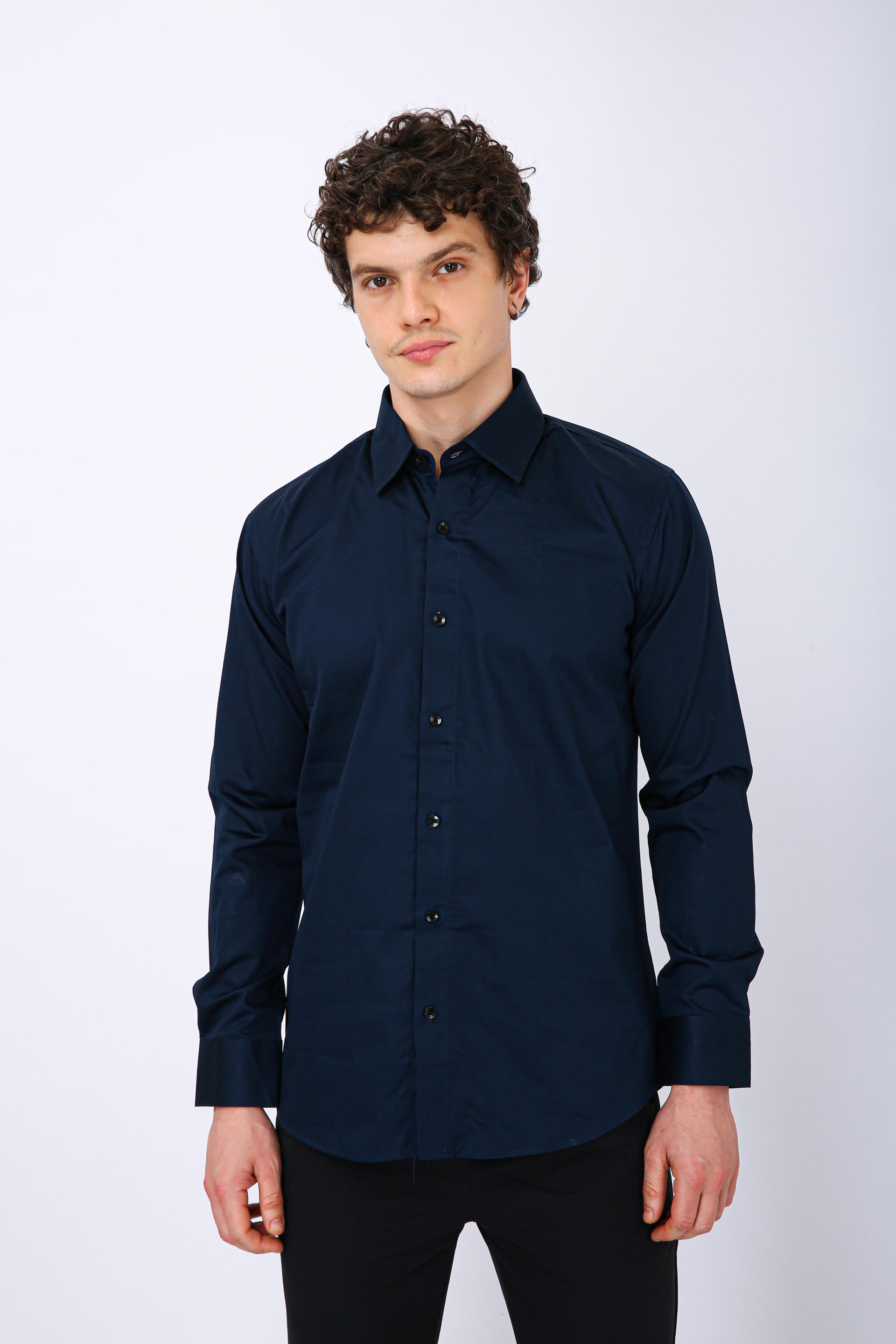 Men's Premium Solid Formal Shirt - Nevy Blue