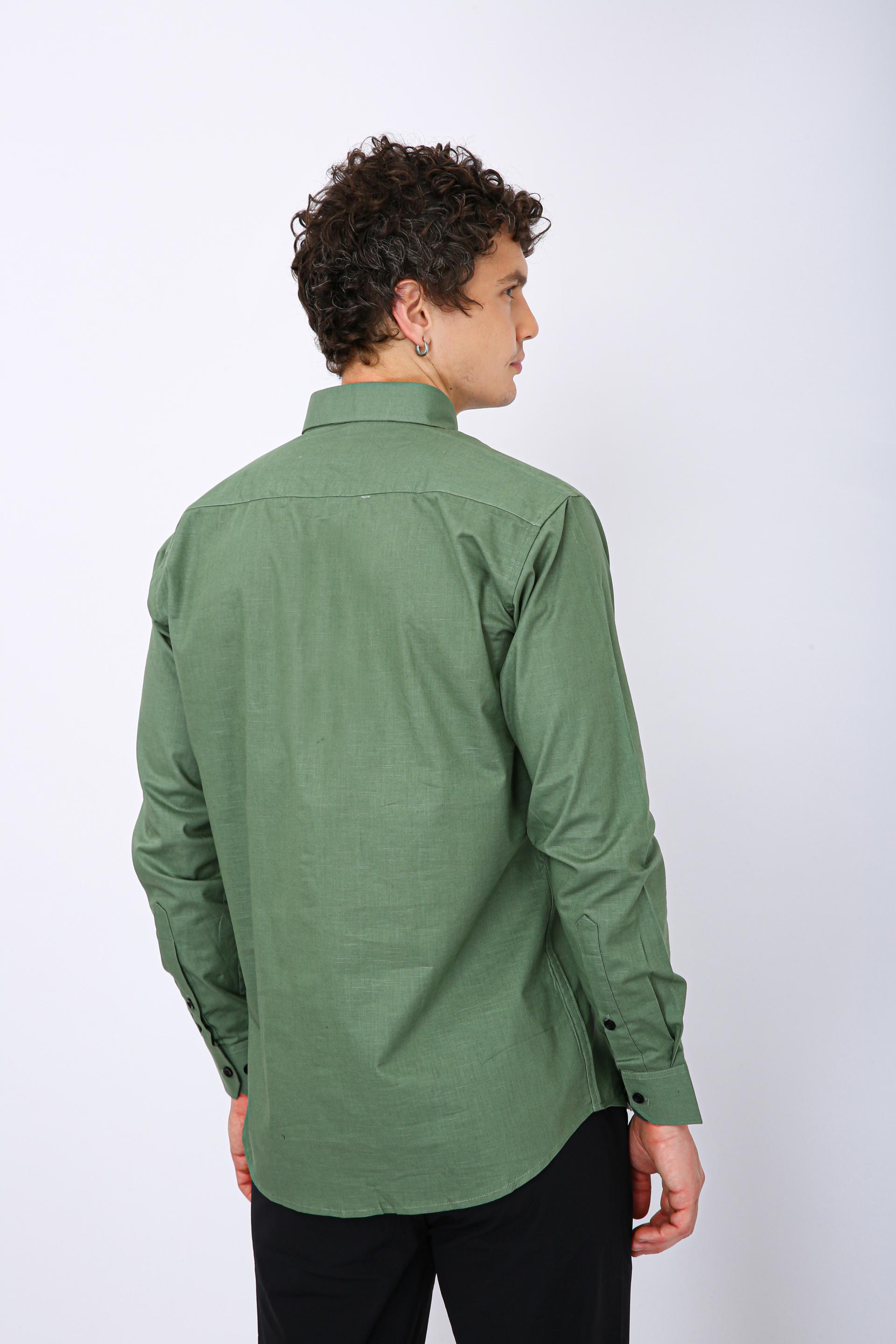 Premium Formal Cotton Shirt - Dark Green