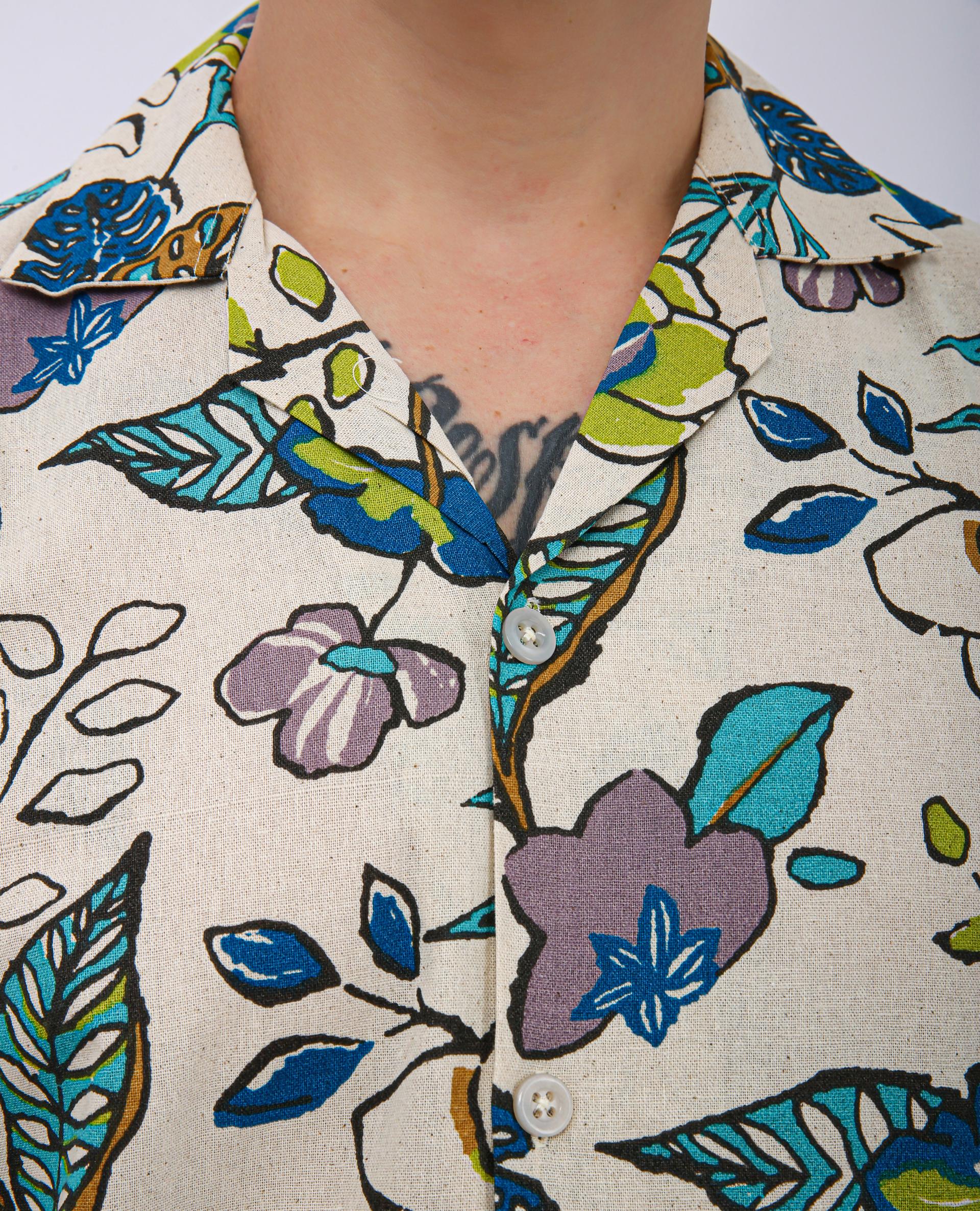 Premium Cuban Collar Patch Pocket Shirt - Light Purple
