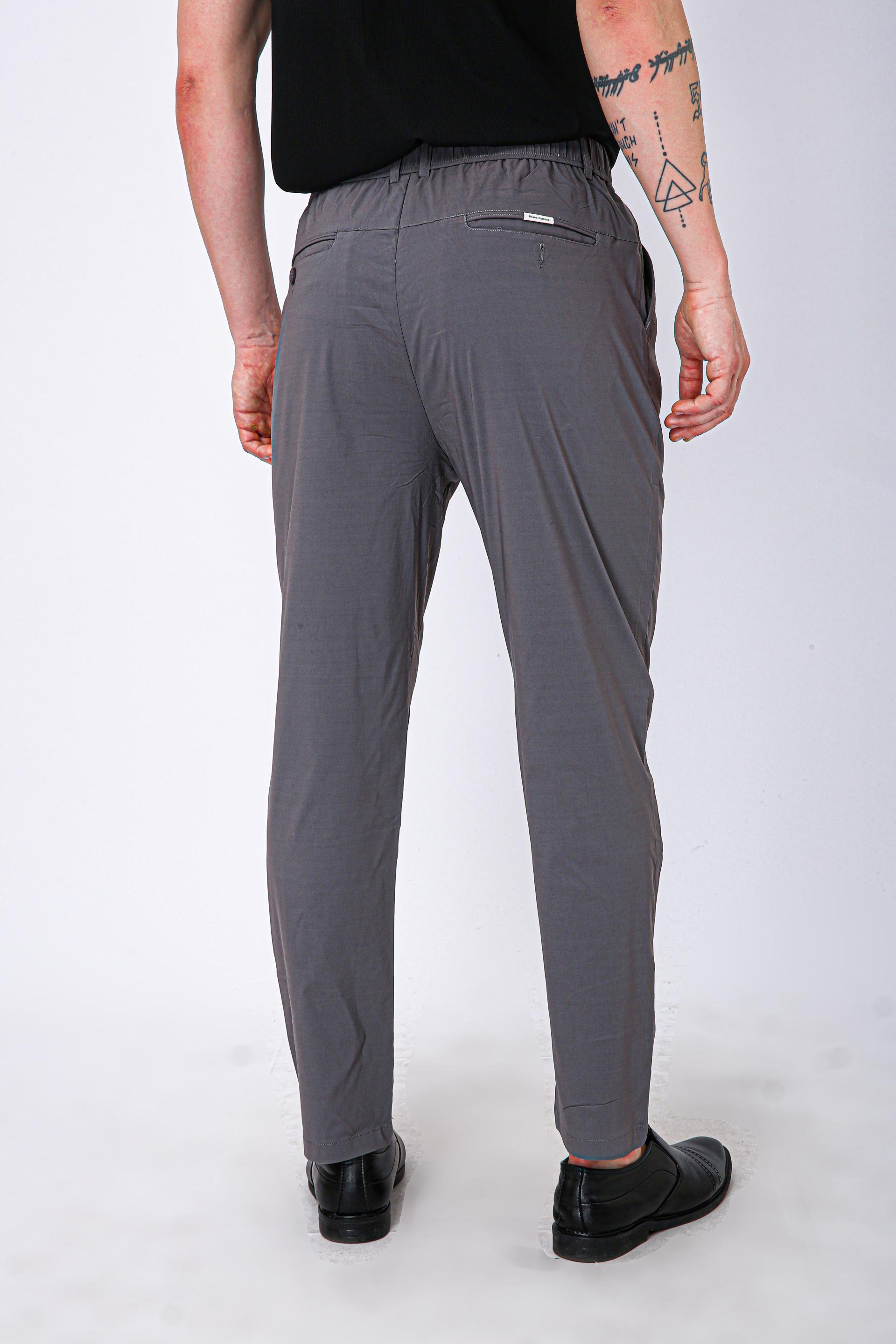 Men's Premium Drawstring Casual Trousers - Plain Green